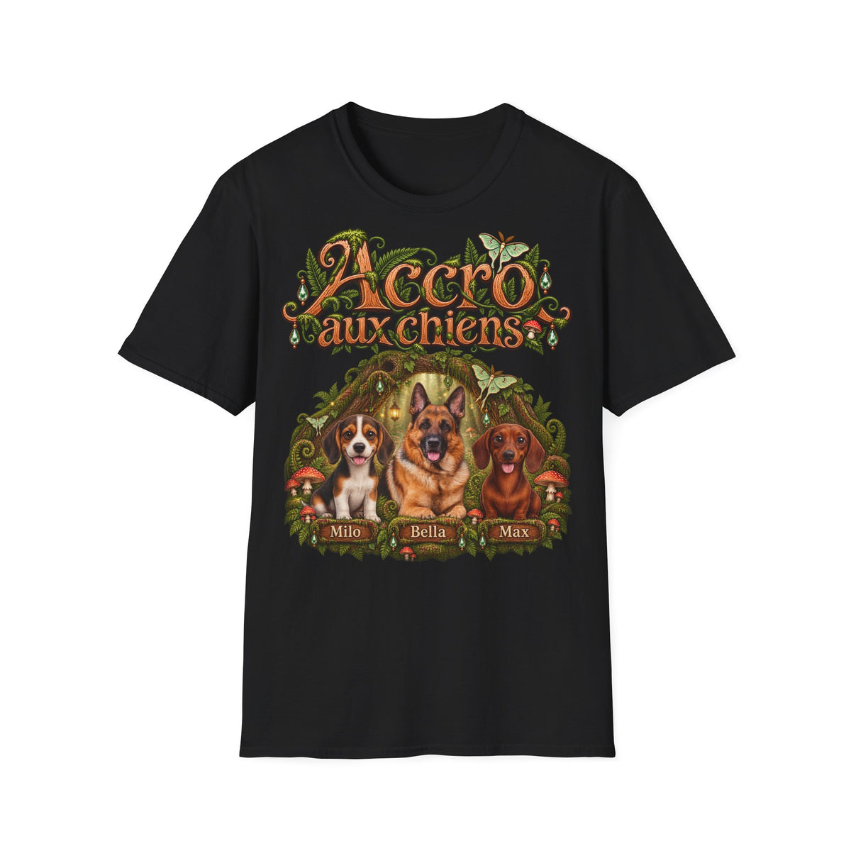 Tee shirt personnalisé – Chiens en forêt féerique – photo 13