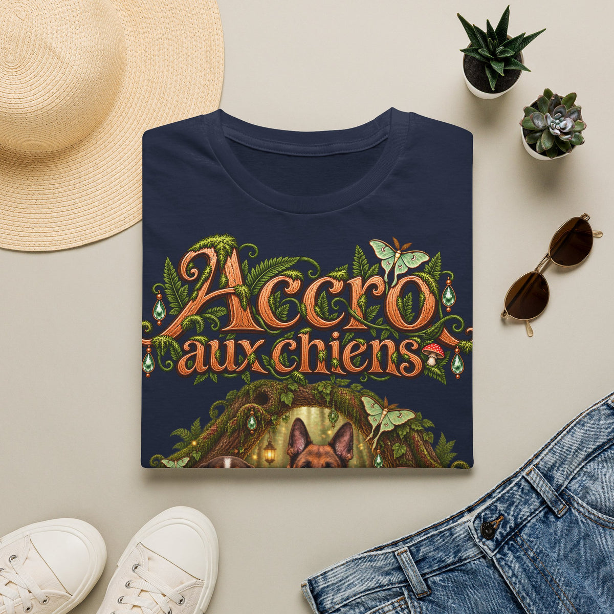Tee shirt personnalisé – Chiens en forêt féerique – photo 2