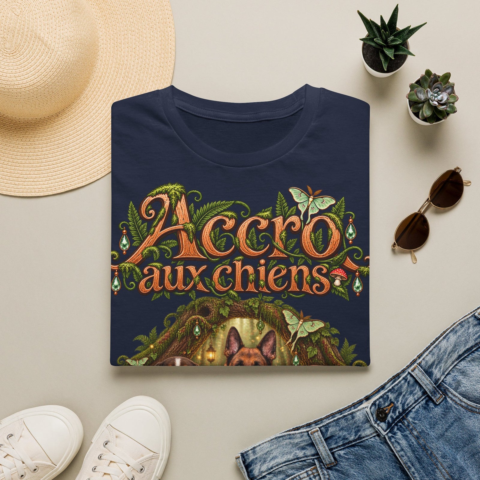 Tee shirt personnalisé – Chiens en forêt féerique – photo 2