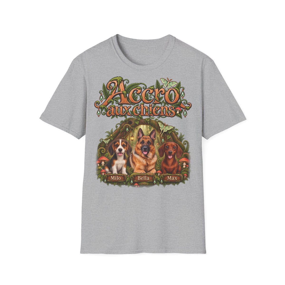 Tee shirt personnalisé – Chiens en forêt féerique – photo 7