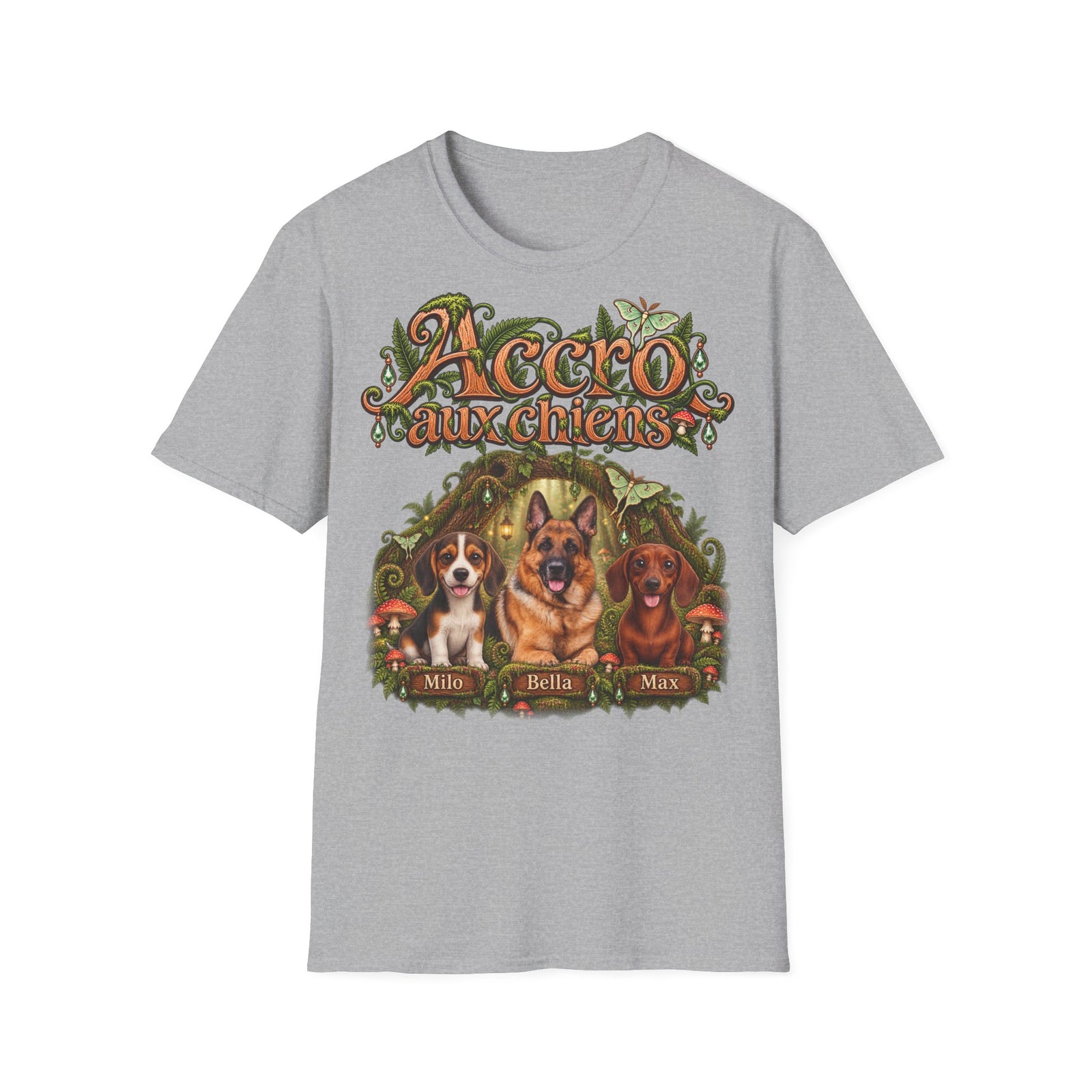 Tee shirt personnalisé – Chiens en forêt féerique – photo 7