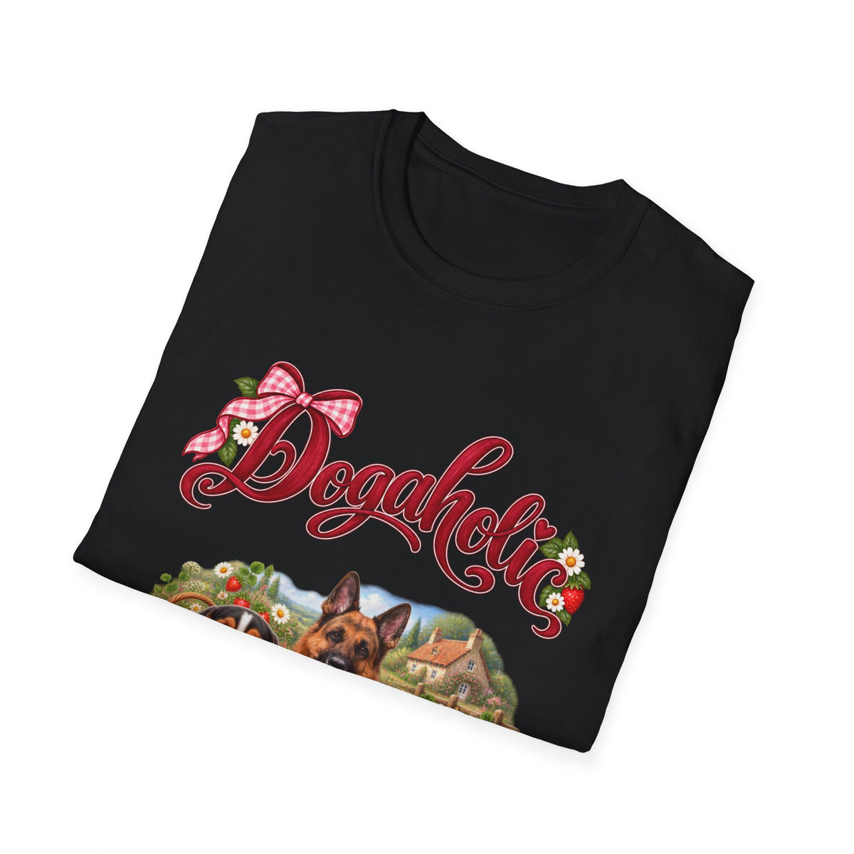 Personalized Graphic Tee – Dogaholic Strawberry Picnic – photo 18