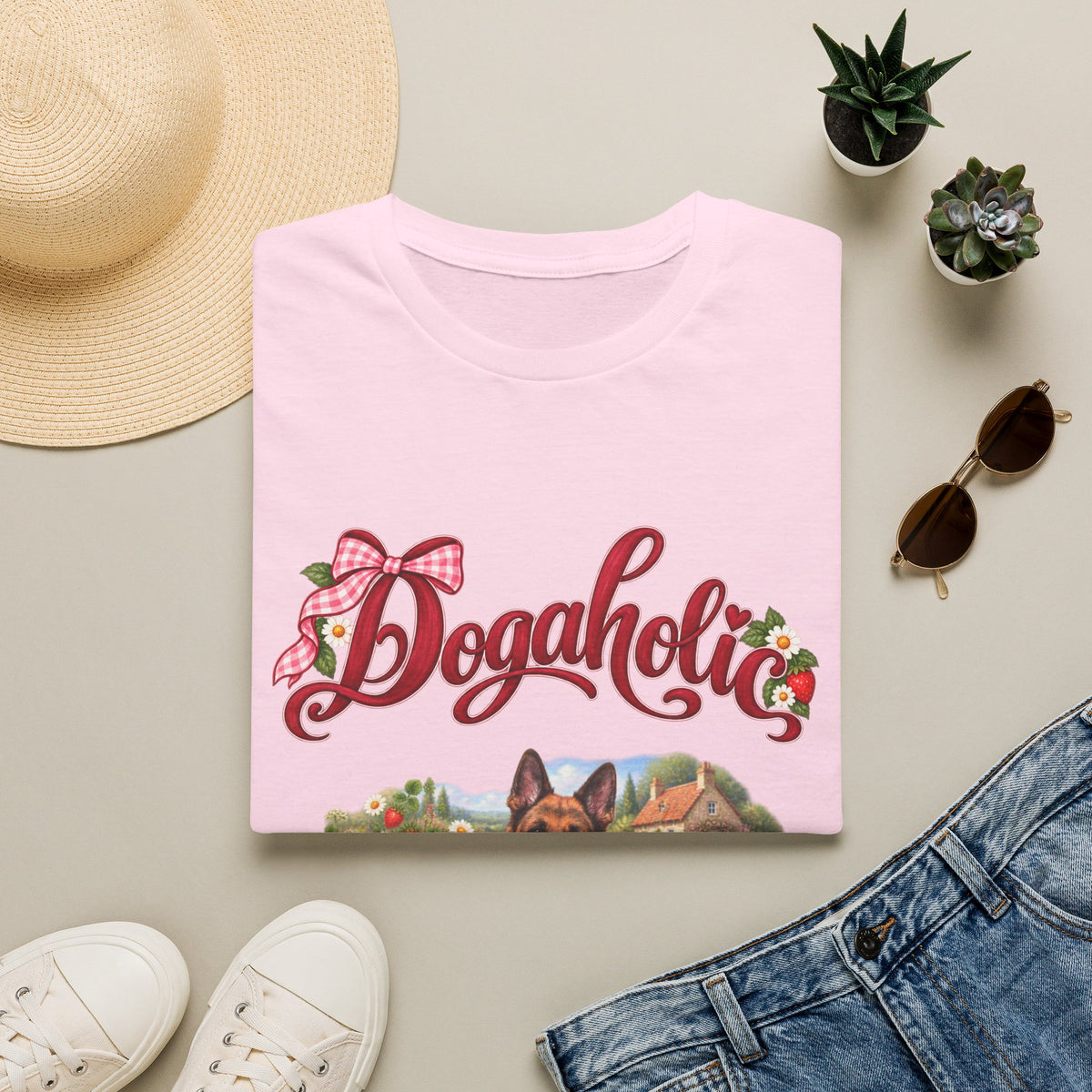 Personalized Graphic Tee – Dogaholic Strawberry Picnic – photo 20