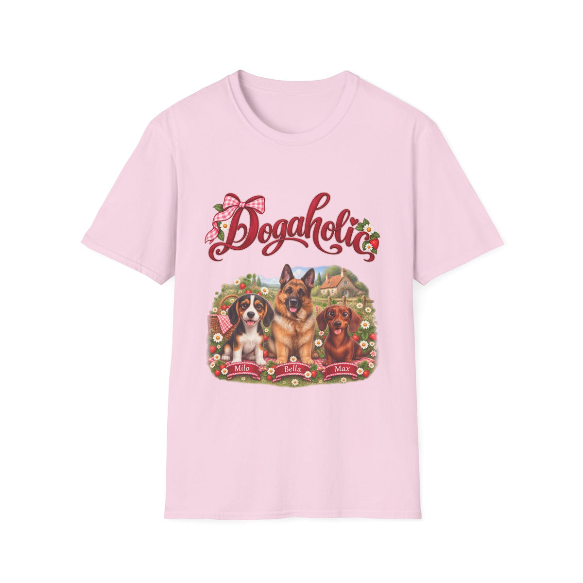 Personalized Graphic Tee – Dogaholic Strawberry Picnic – photo 19
