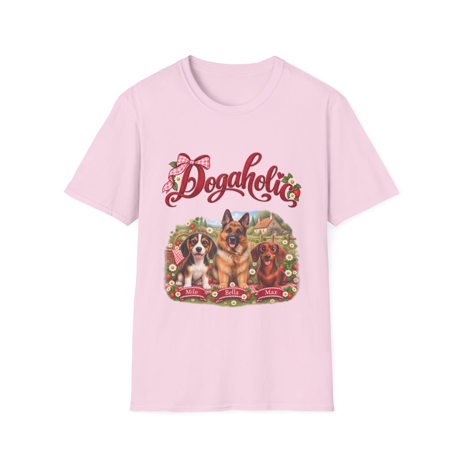 Personalized Graphic Tee – Dogaholic Strawberry Picnic – photo 19
