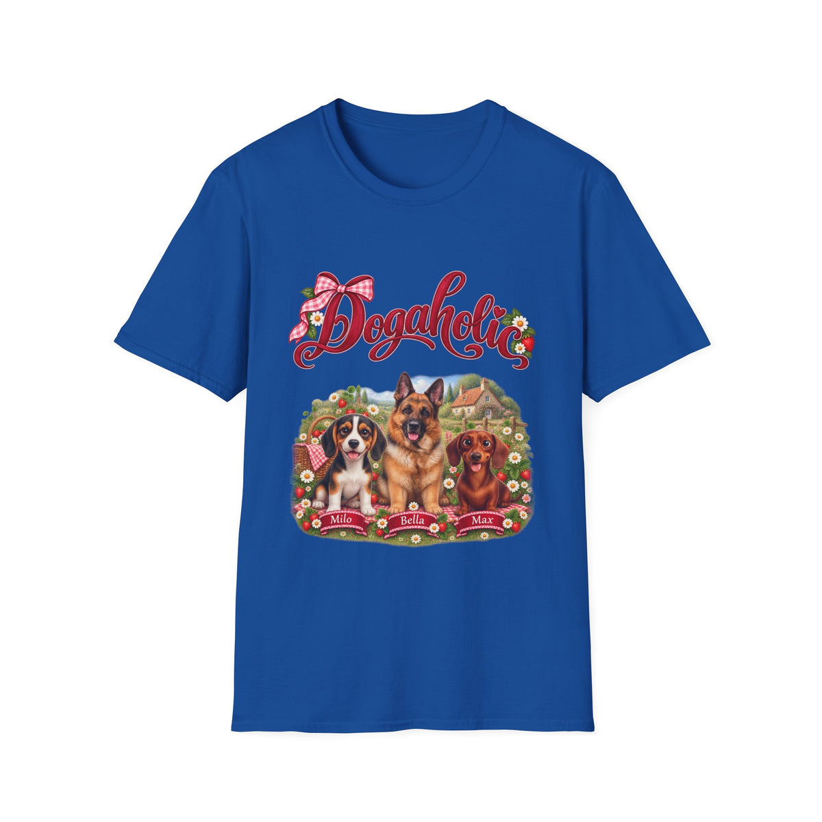 Personalized Graphic Tee – Dogaholic Strawberry Picnic – photo 7
