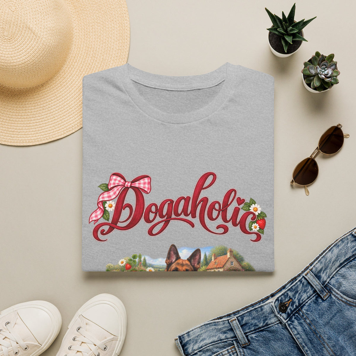 Personalized Graphic Tee – Dogaholic Strawberry Picnic – photo 11