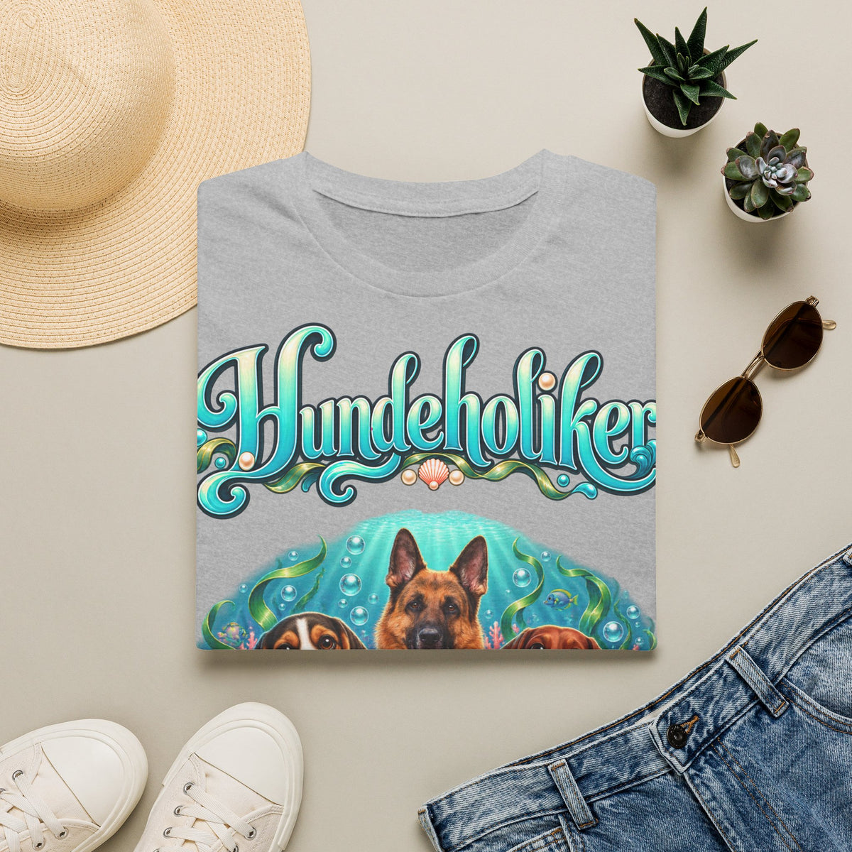 Personalisiertes T-Shirt mit Hunden – Hundeholiker Unterwasserwelt – Foto 8