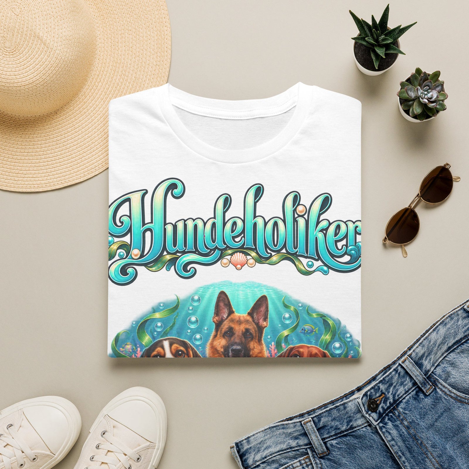 Personalisiertes T-Shirt mit Hunden – Hundeholiker Unterwasserwelt – Foto 11