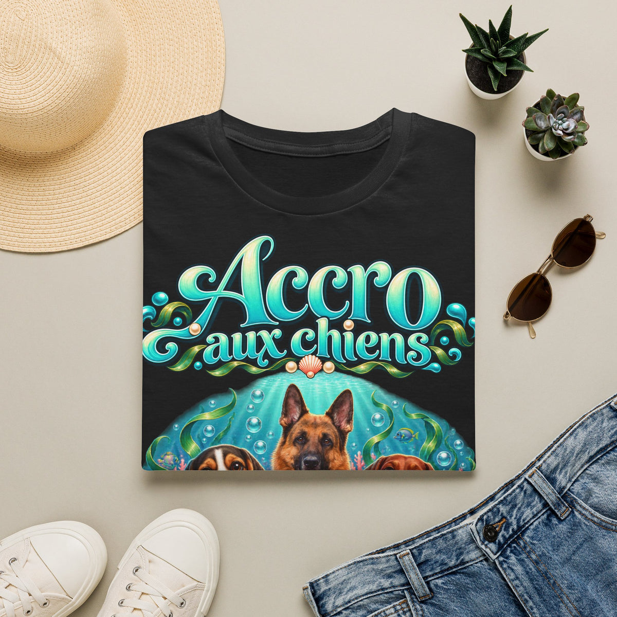 T-shirt perso personnalisé – Chiens dans l'océan – photo 14