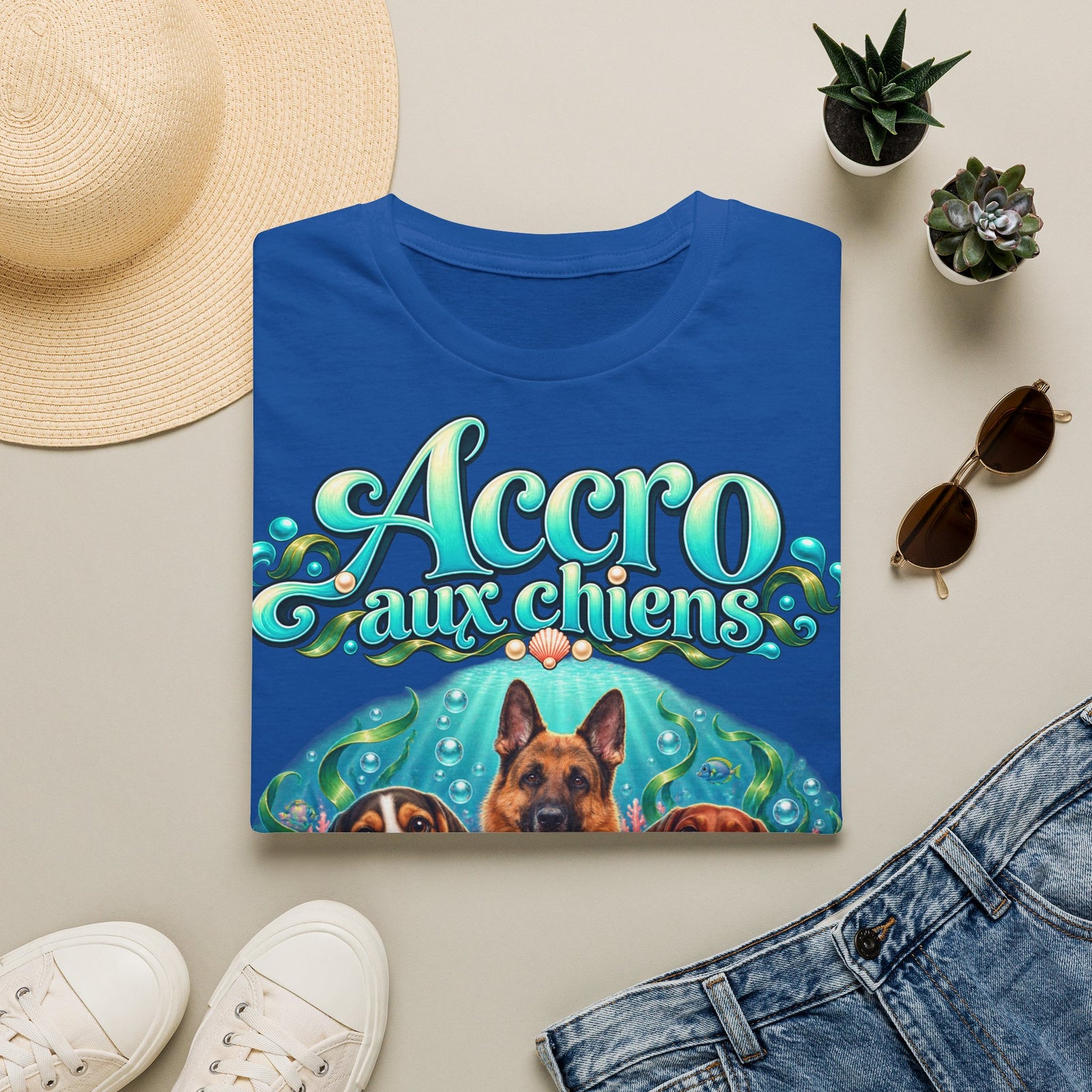 T-shirt perso personnalisé – Chiens dans l'océan – photo 5