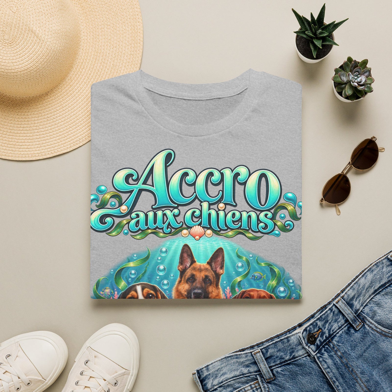 T-shirt perso personnalisé – Chiens dans l'océan – photo 8