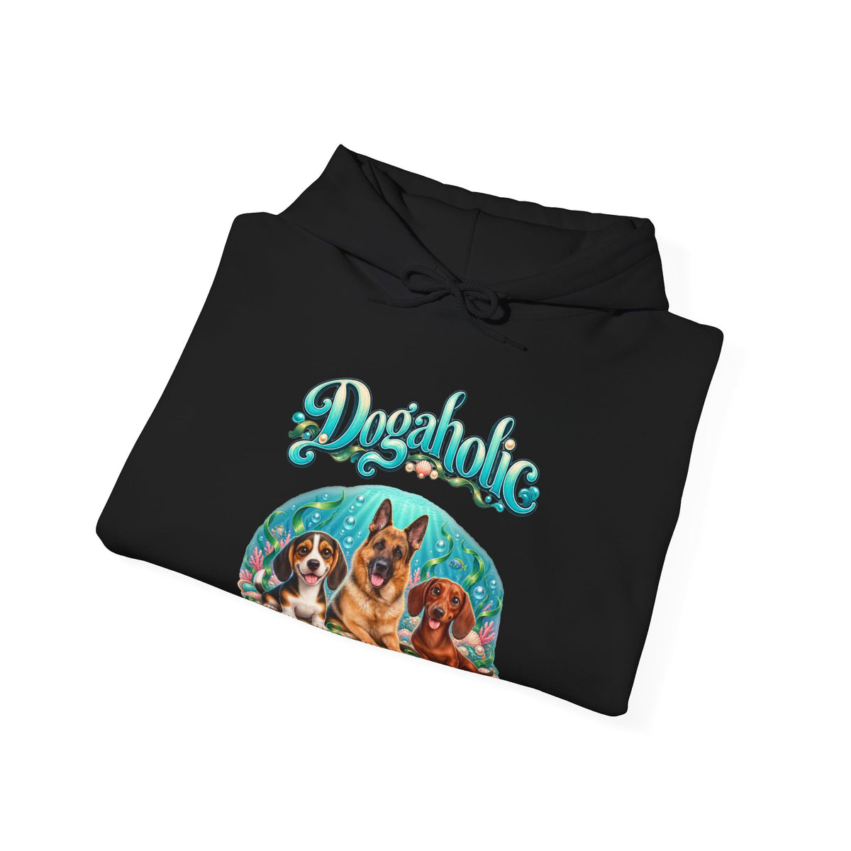 Personalized Graphic Tee – Dogaholic Mermaid Dogs – Hoodie Black