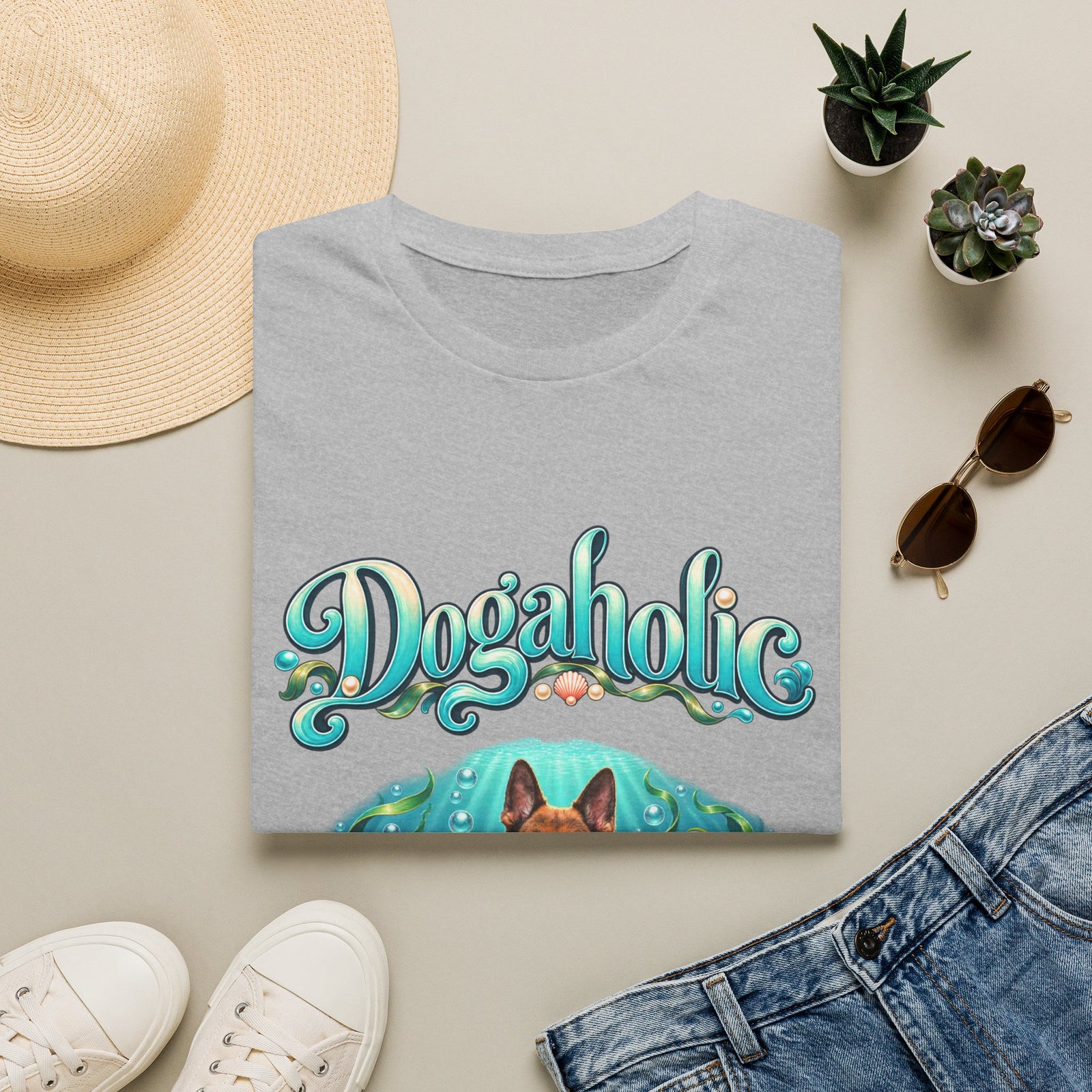 Personalized Graphic Tee – Dogaholic Mermaid Dogs – photo 11