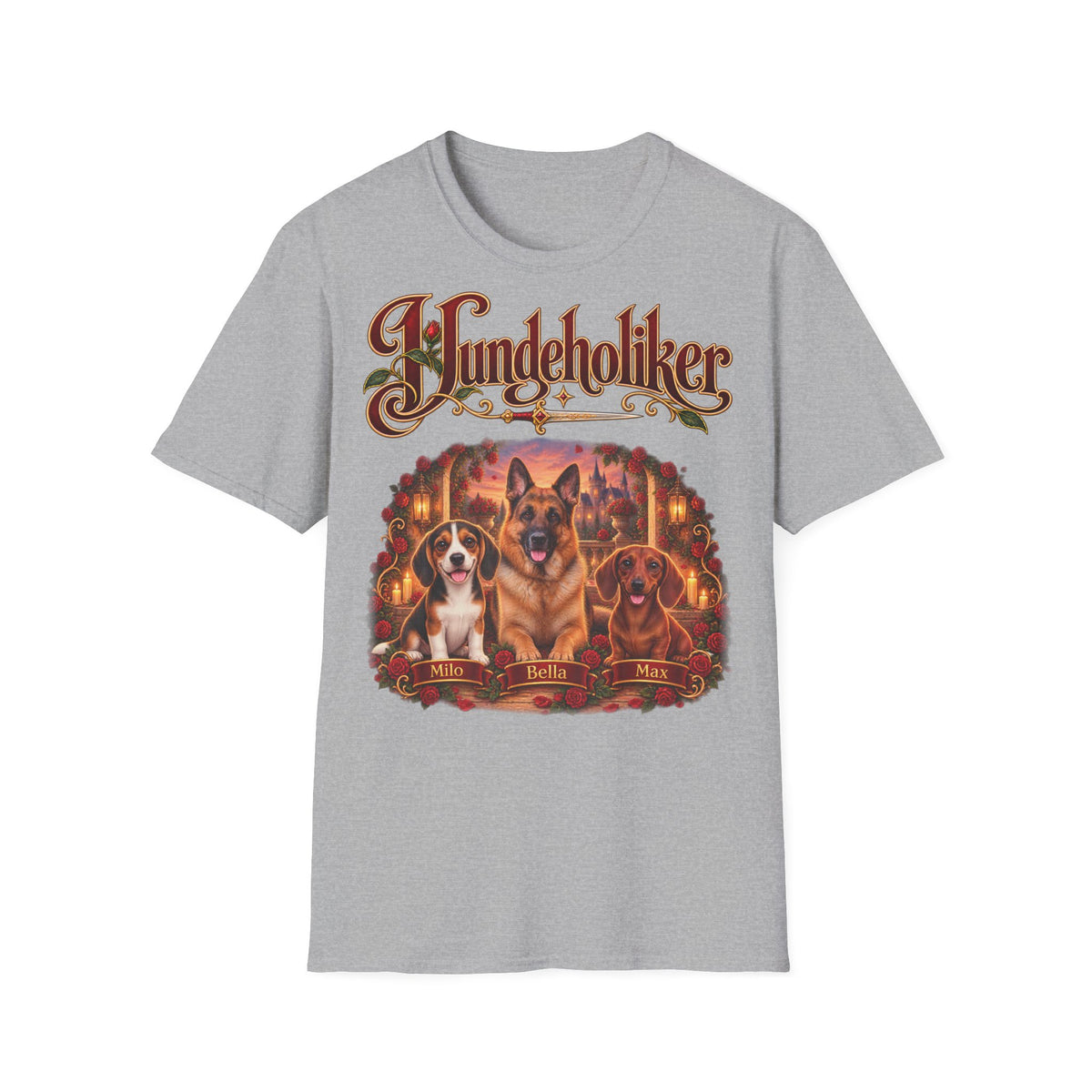 Personalisiertes T-Shirt – Hundeholiker mit Rosen – Foto 7