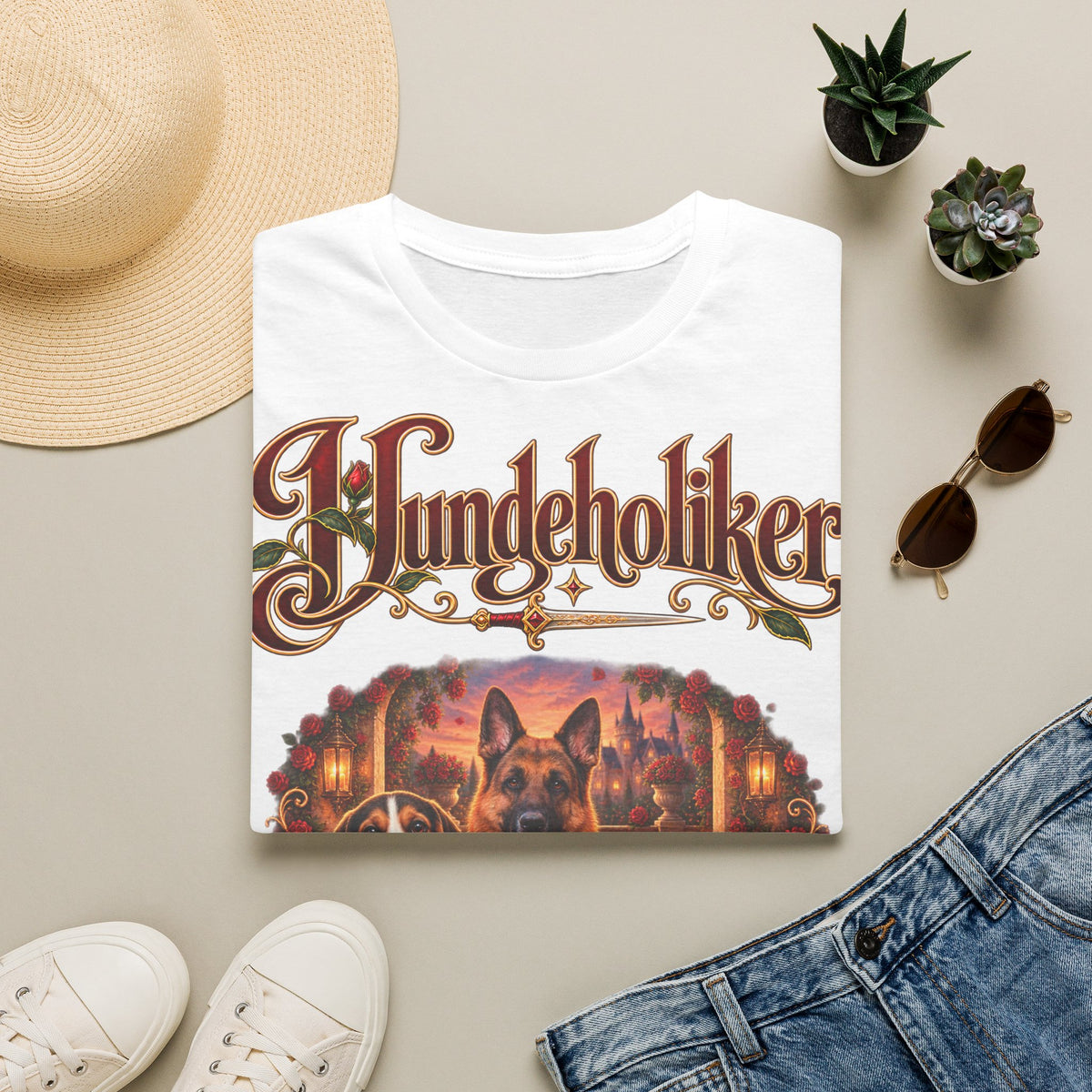 Personalisiertes T-Shirt – Hundeholiker mit Rosen – Foto 11