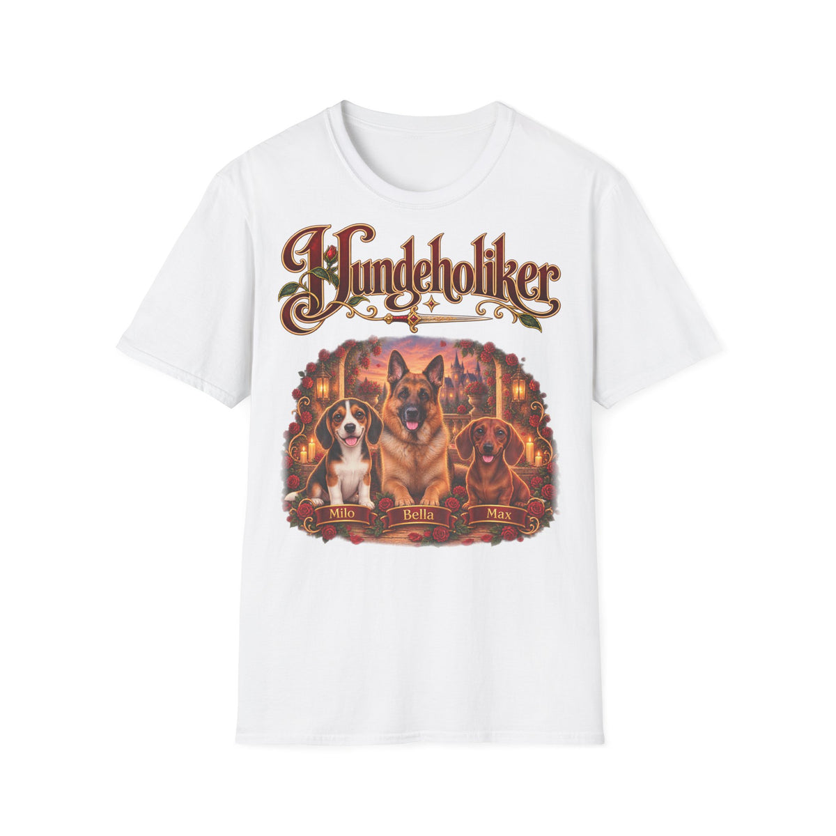 Personalisiertes T-Shirt – Hundeholiker mit Rosen – Foto 10
