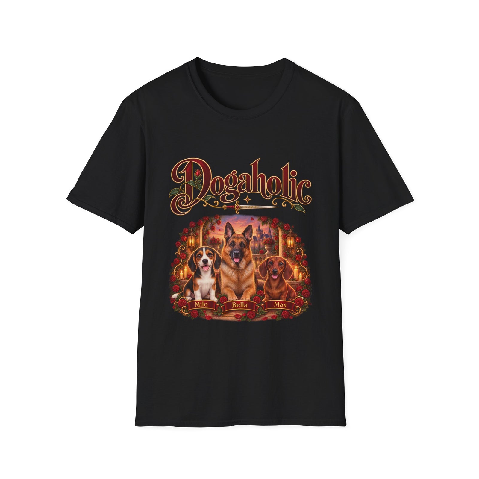 Personalized Graphic Tee – Dogaholic Rose Fantasy – photo 16