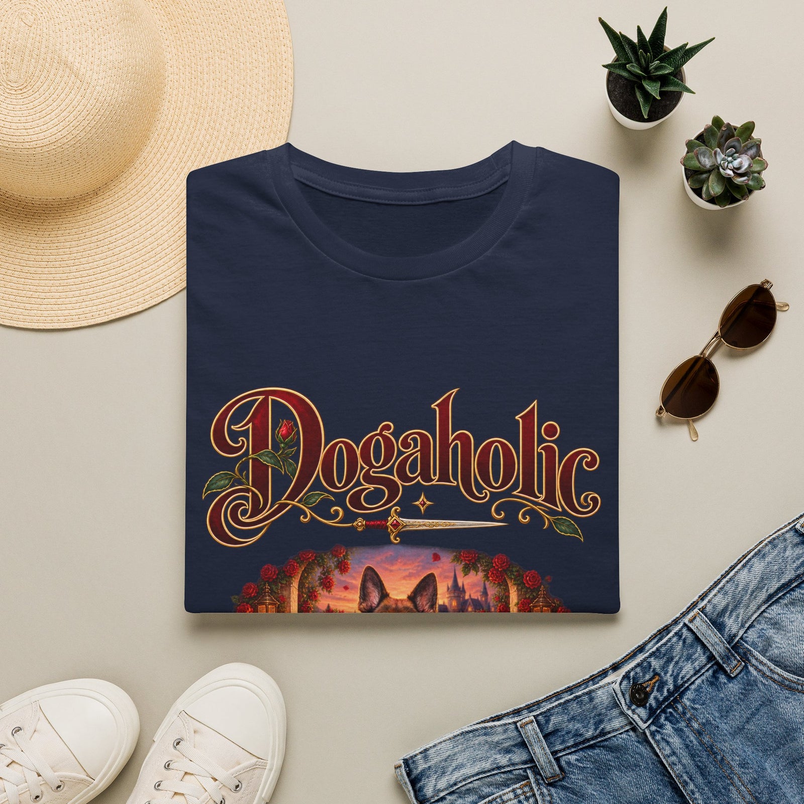 Personalized Graphic Tee – Dogaholic Rose Fantasy – photo 5