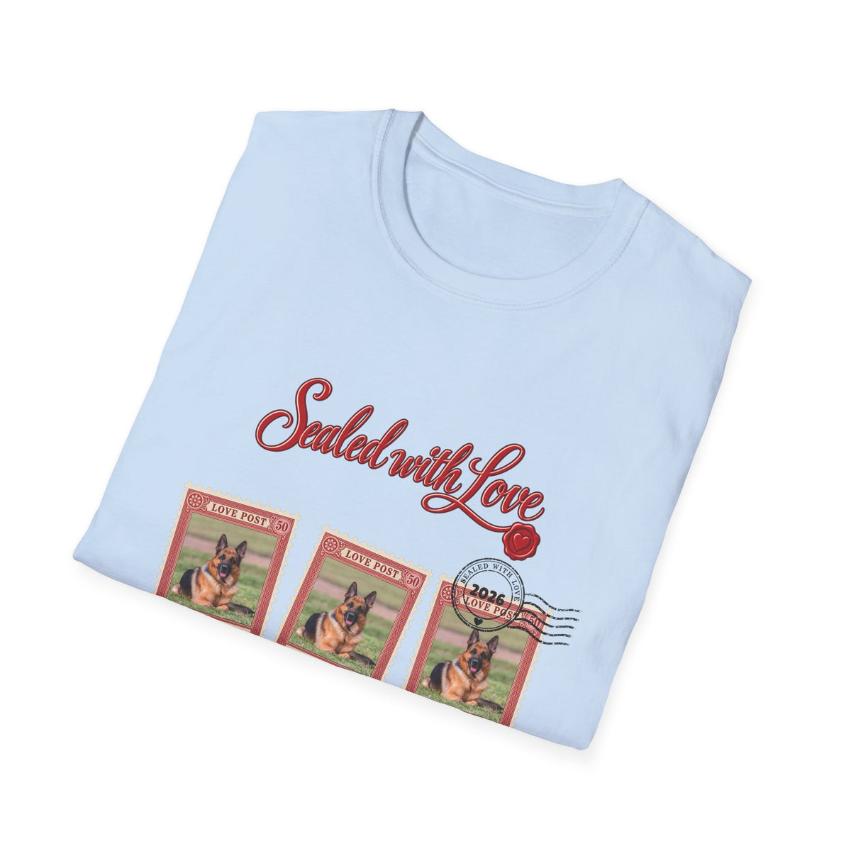 Personalized Graphic Tee – Sealed with Love Dog Stamps – photo 3