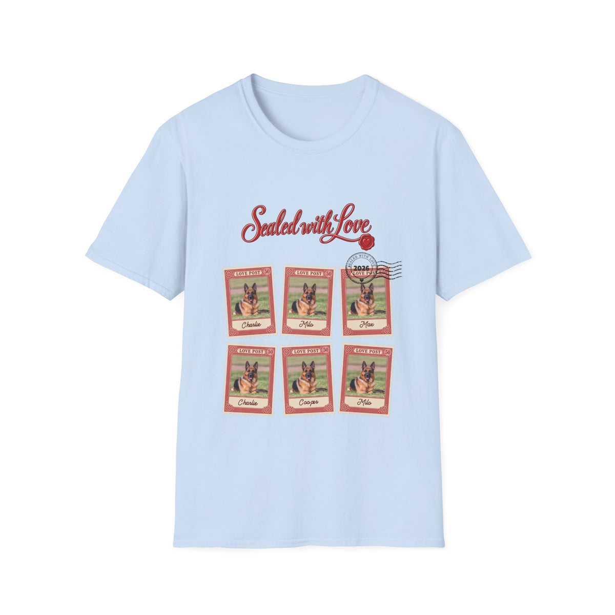 Personalized Graphic Tee – Sealed with Love Dog Stamps