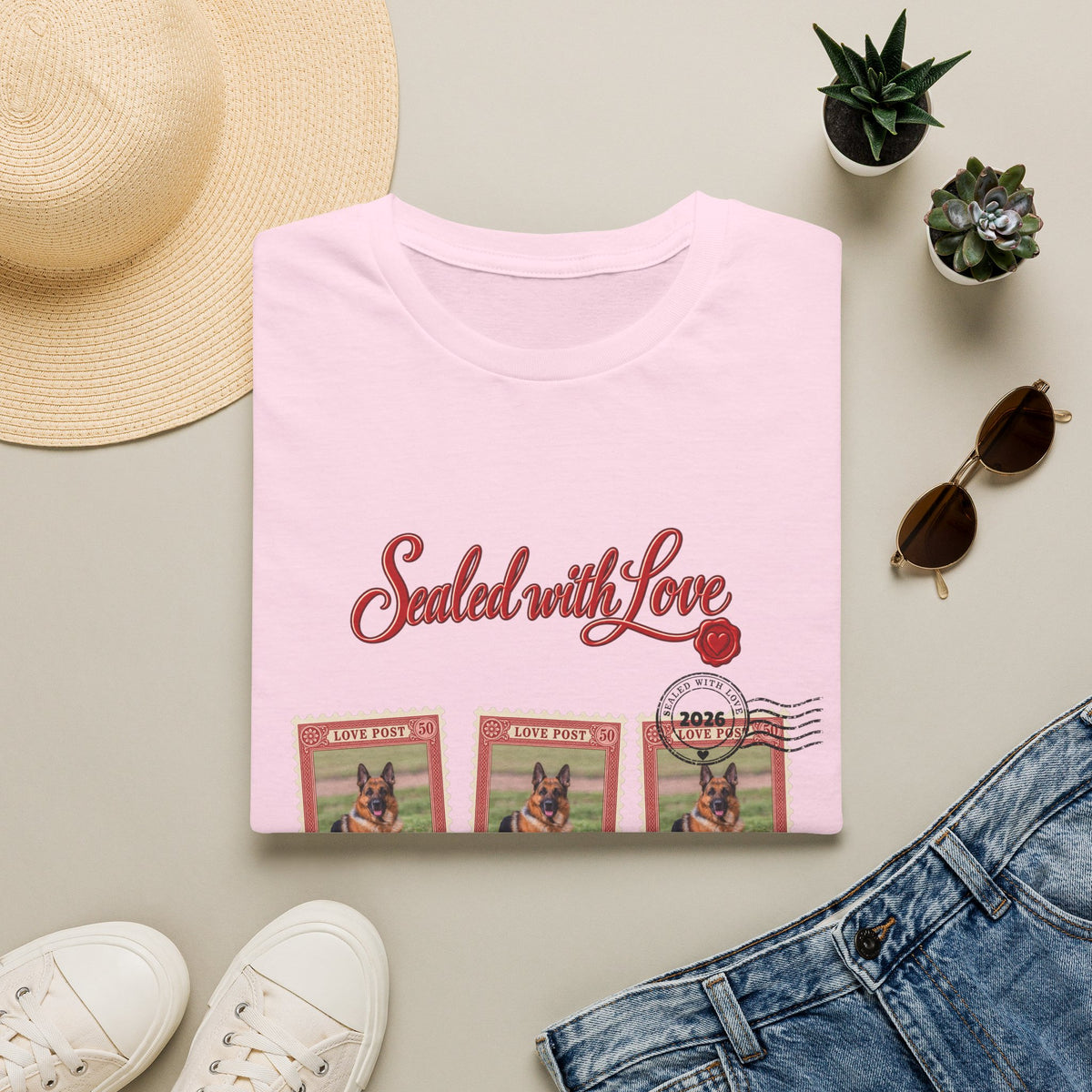 Personalized Graphic Tee – Sealed with Love Dog Stamps – photo 20