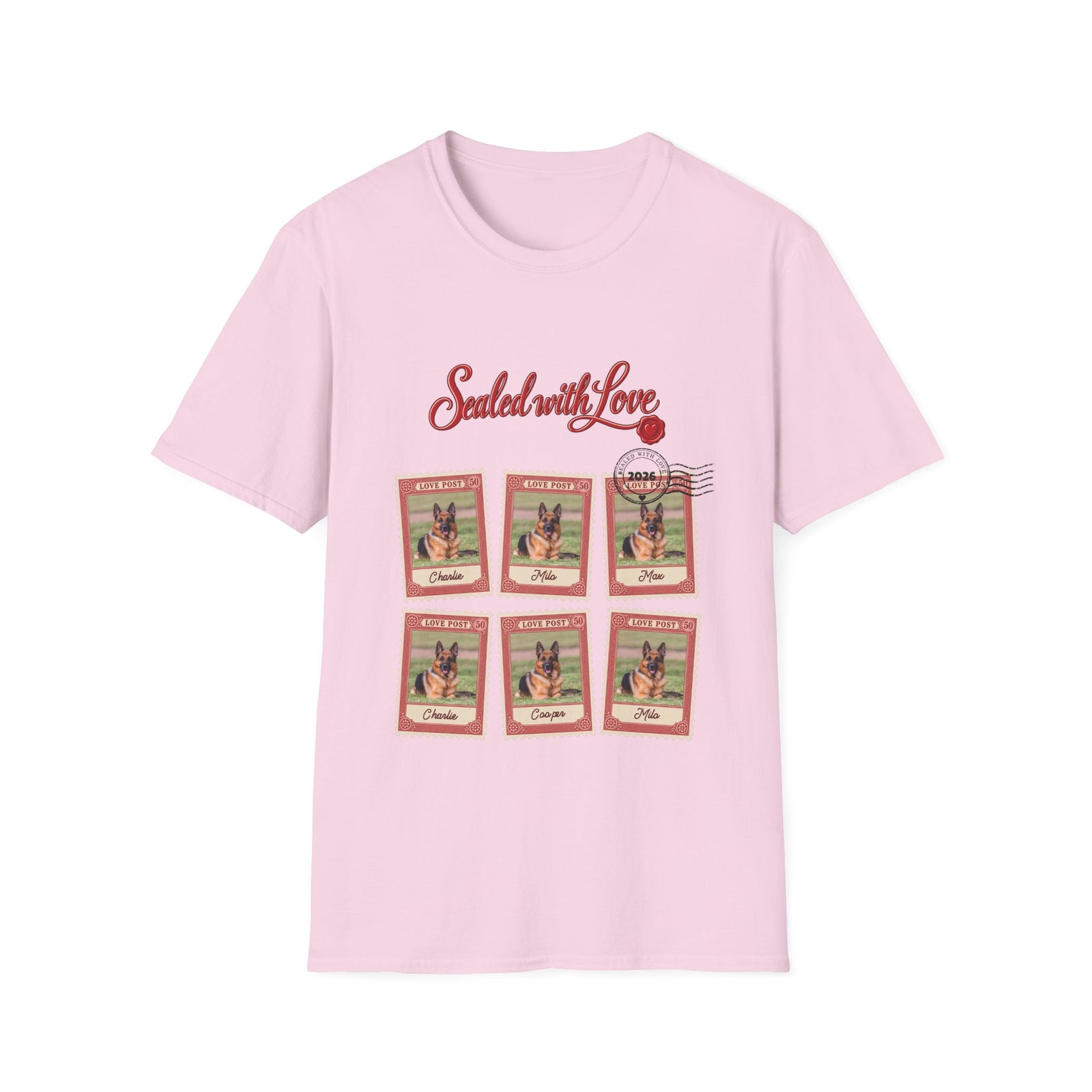 Personalized Graphic Tee – Sealed with Love Dog Stamps – photo 19
