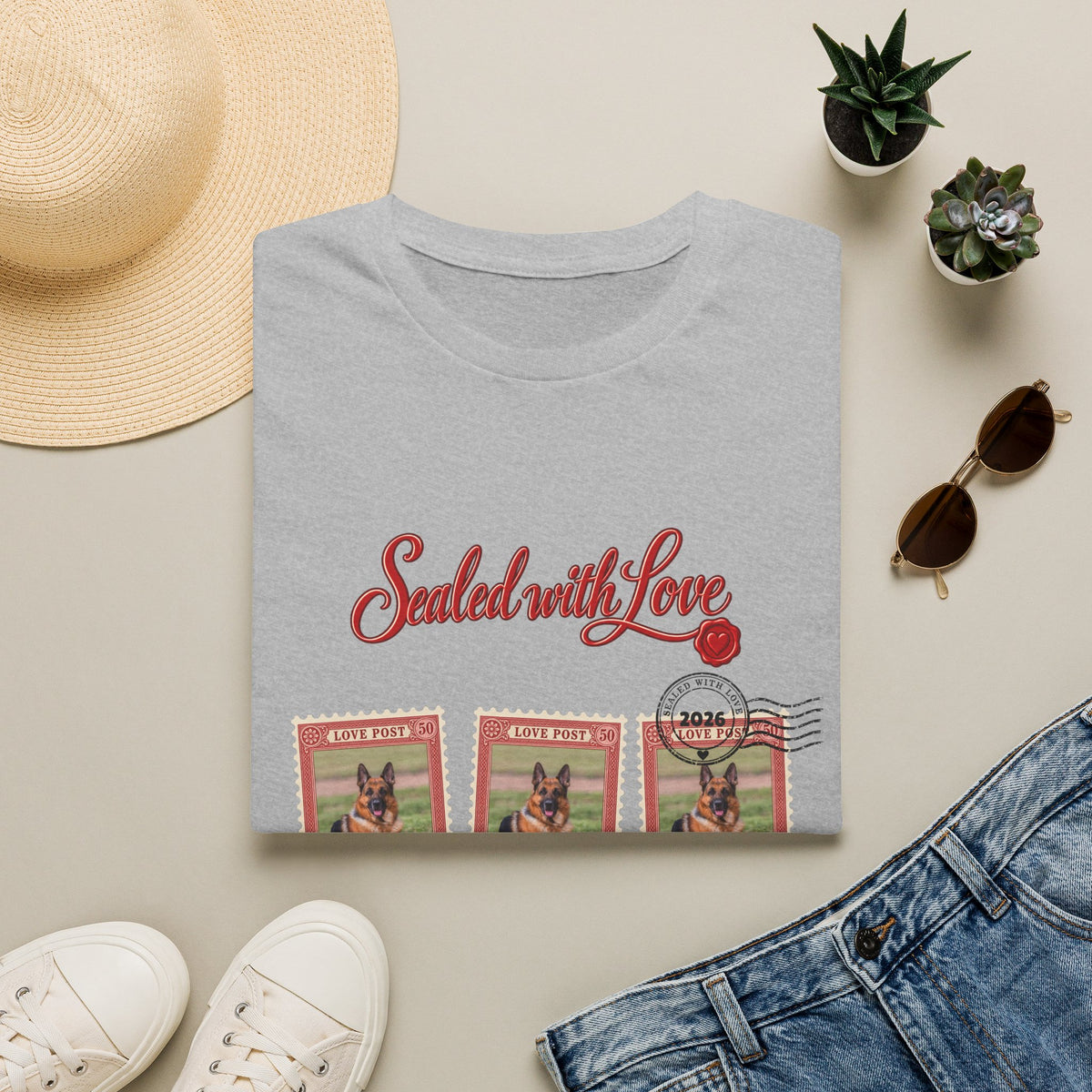 Personalized Graphic Tee – Sealed with Love Dog Stamps – photo 11