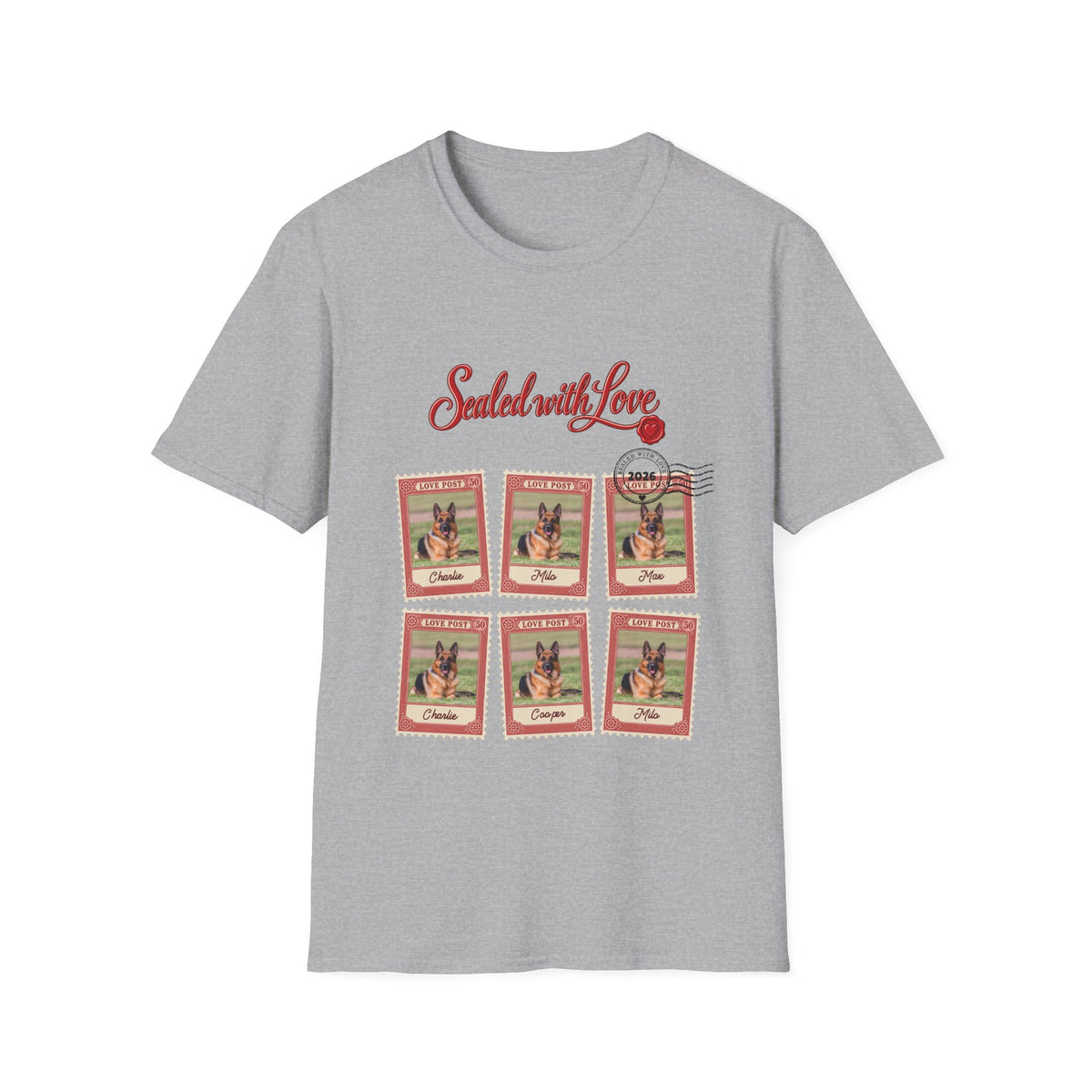 Personalized Graphic Tee – Sealed with Love Dog Stamps – photo 10