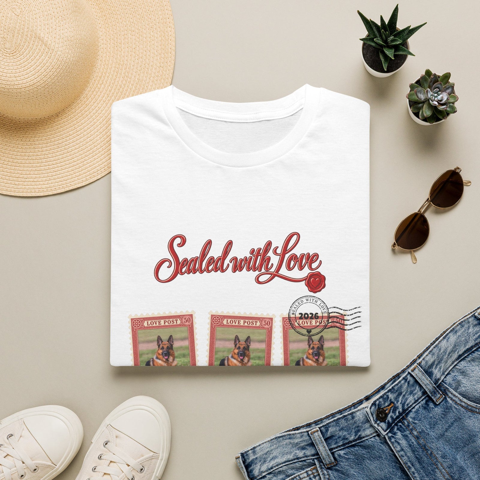 Personalized Graphic Tee – Sealed with Love Dog Stamps – photo 14