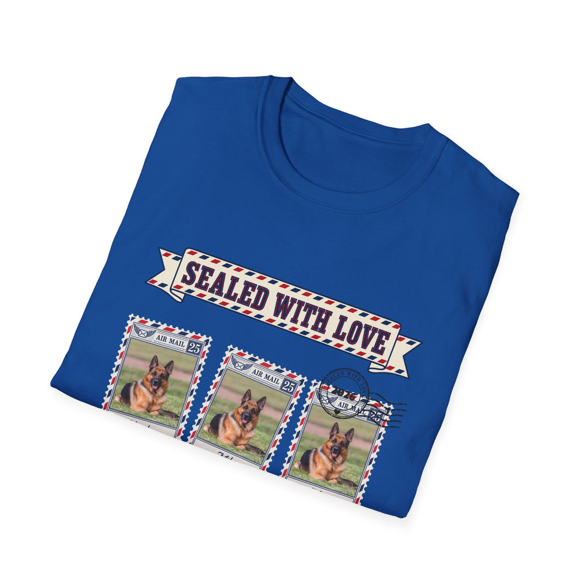 Personalized Graphic Tee – Dog Air Mail Stamps – Foto 9