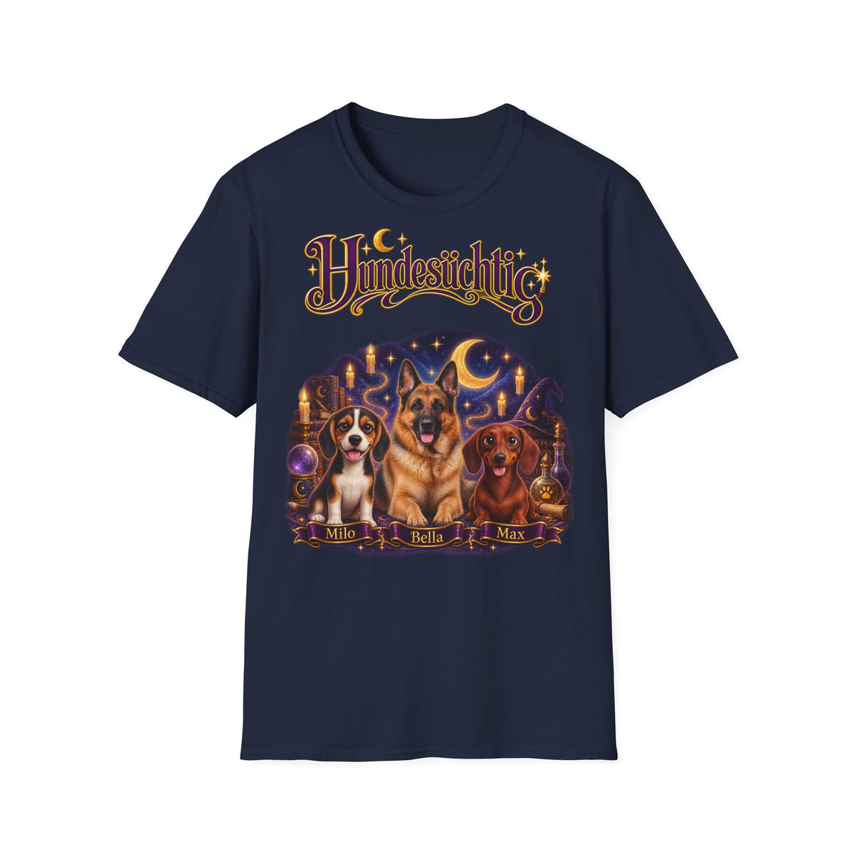 Personalisiertes T-Shirt – Hundesüchtig Zauberwelt
