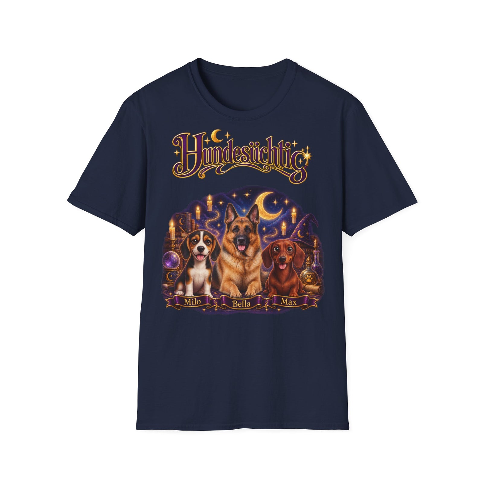 Personalisiertes T-Shirt – Hundesüchtig Zauberwelt