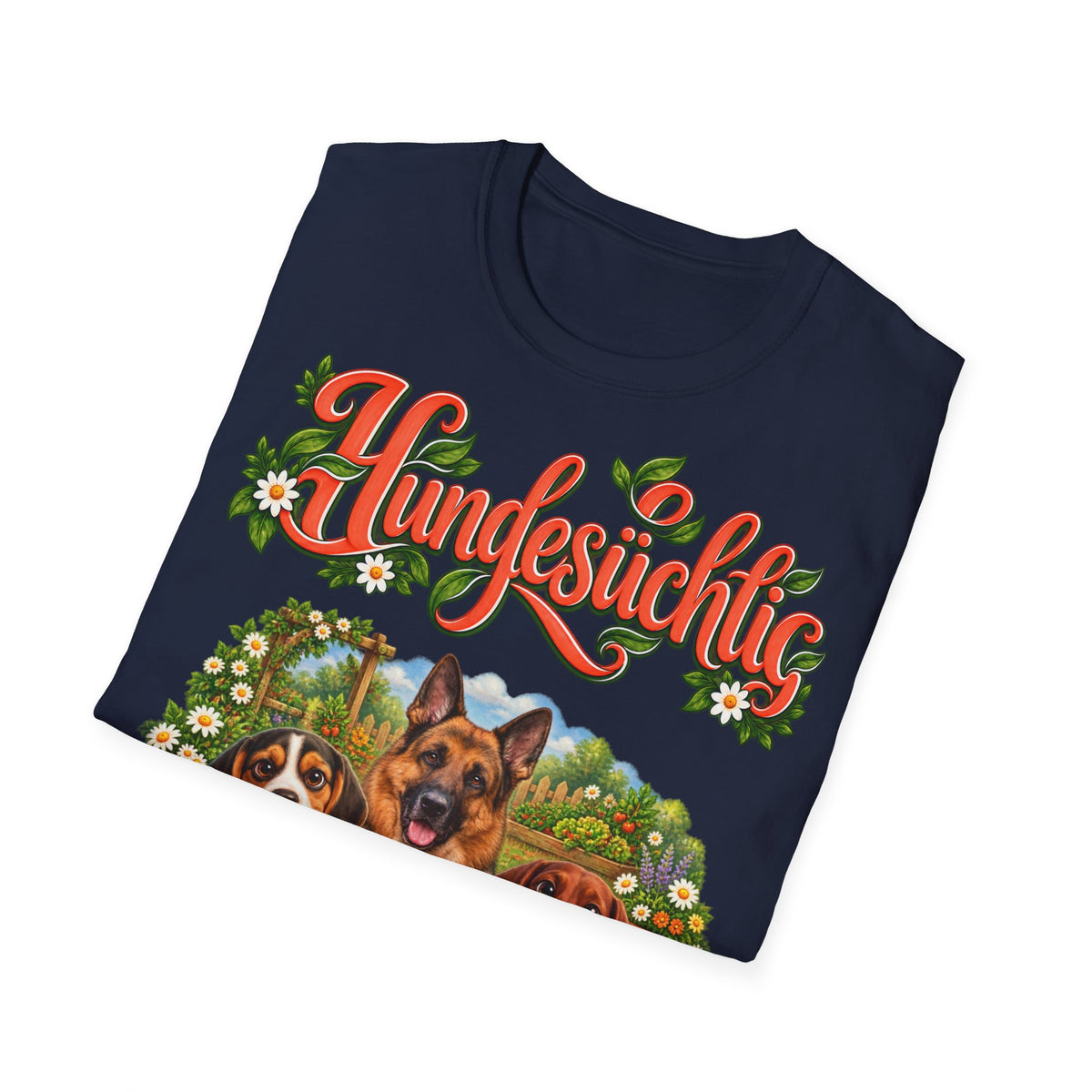 Personalisiertes T-Shirt – Hundesüchtig im Garten – Foto 3