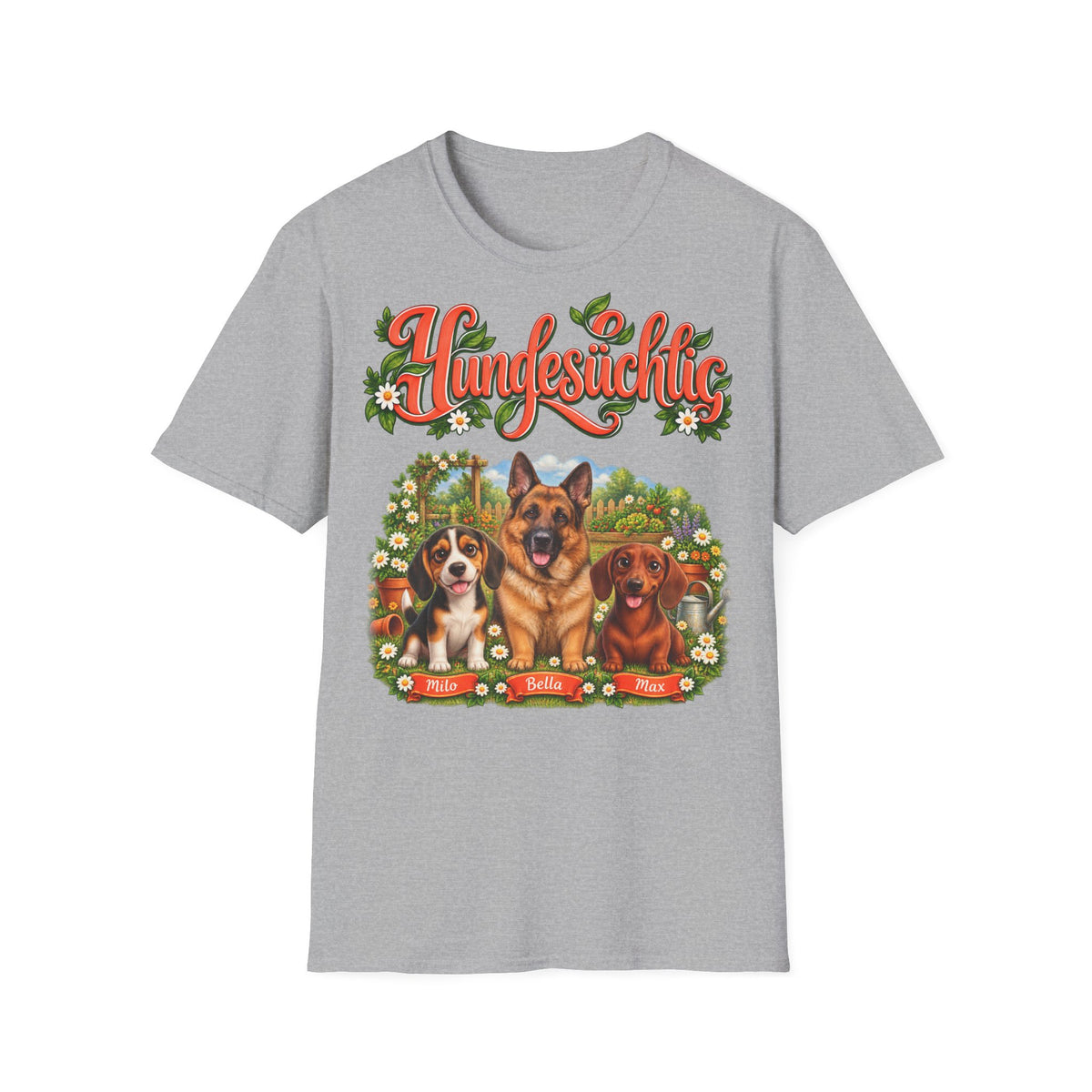 Personalisiertes T-Shirt – Hundesüchtig im Garten – Foto 7