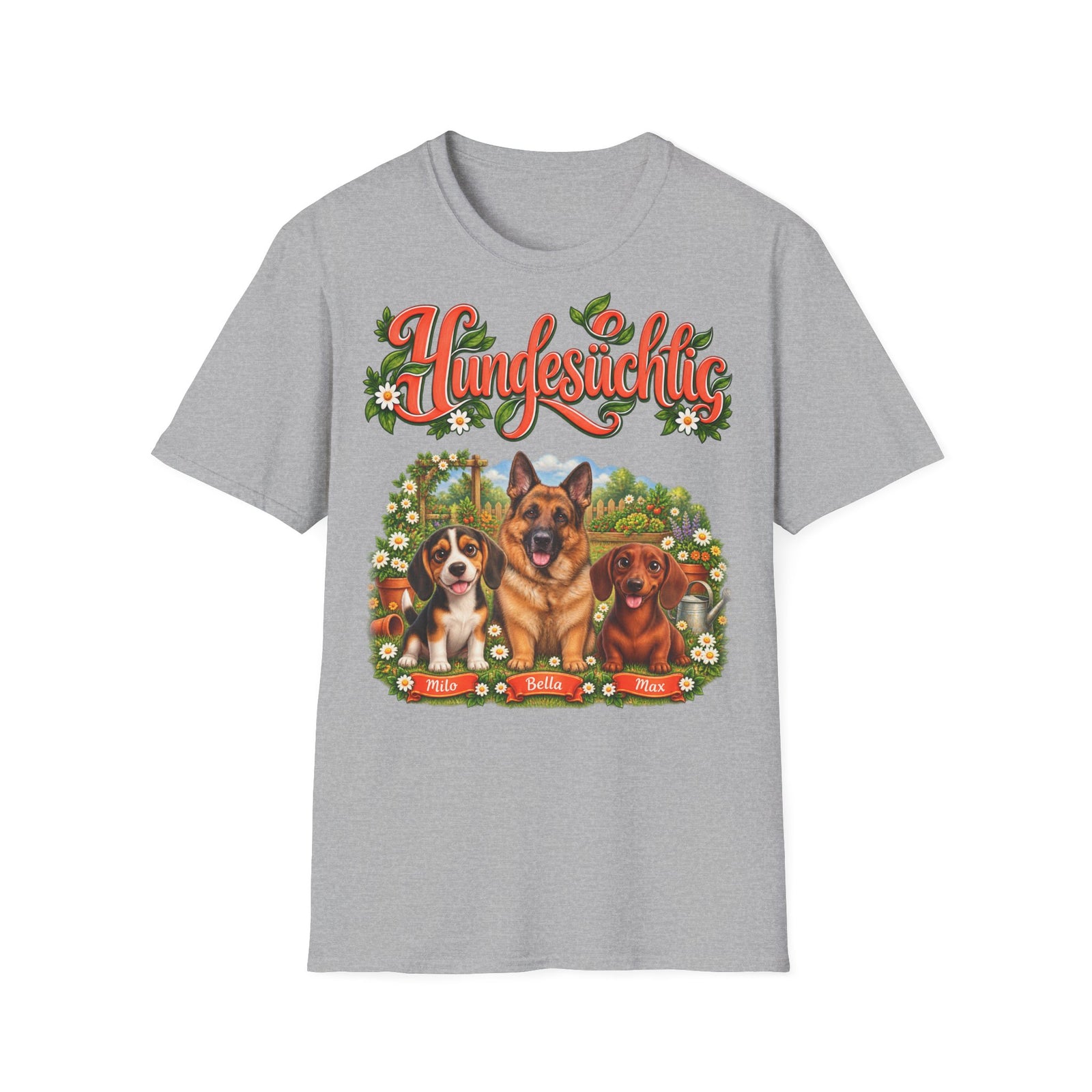 Personalisiertes T-Shirt – Hundesüchtig im Garten – Foto 7