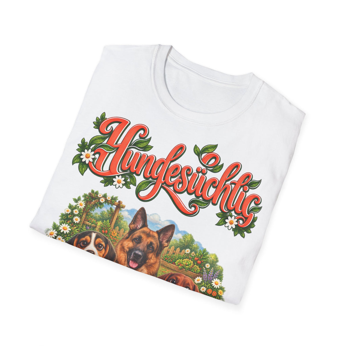 Personalisiertes T-Shirt – Hundesüchtig im Garten – Foto 12