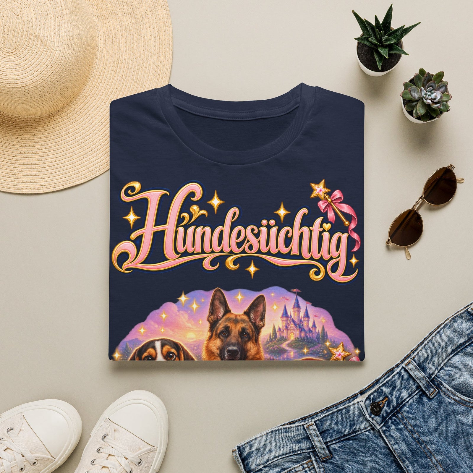 Personalisiertes T-Shirt mit Hunden – Hundesüchtig Märchenschloss – Foto 2