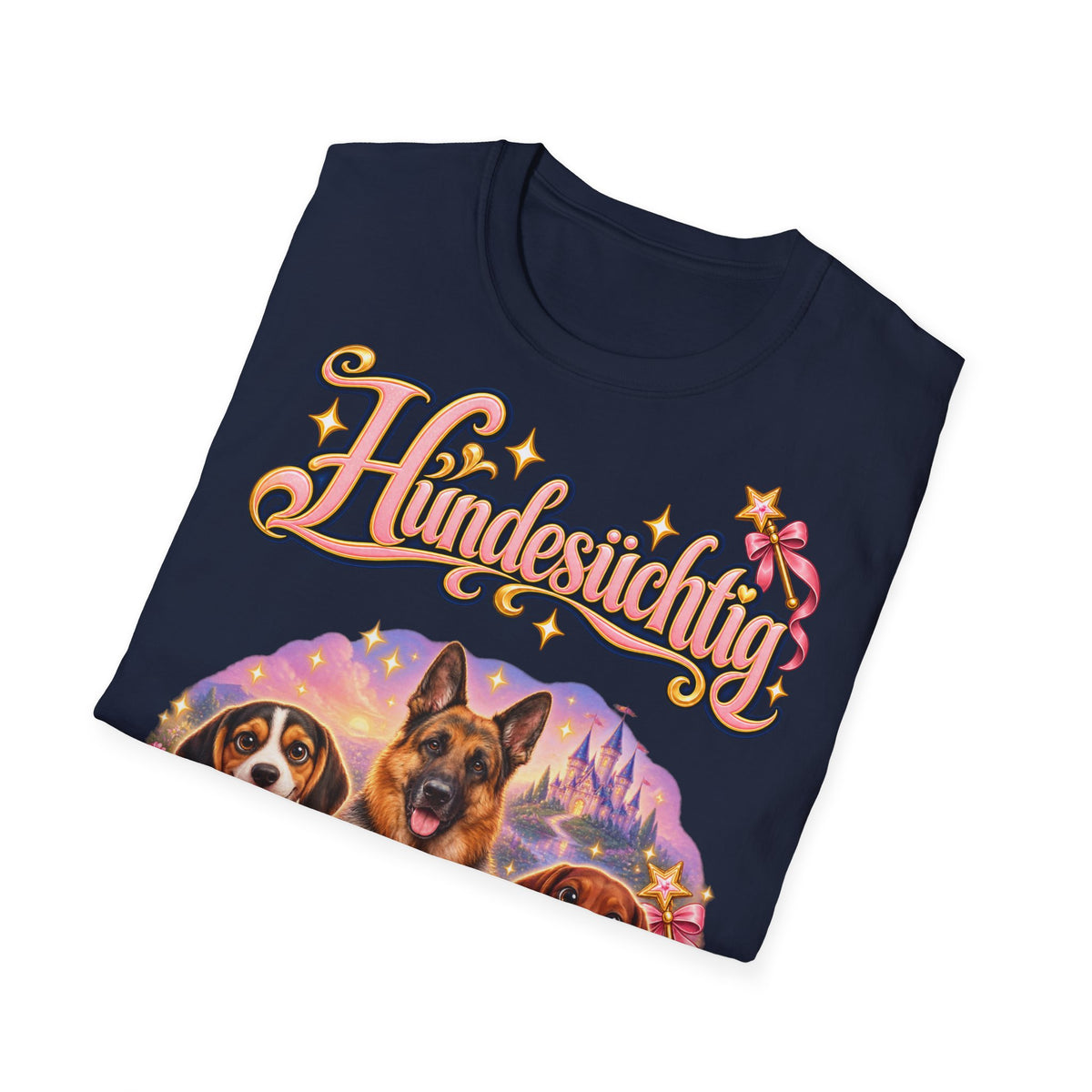 Personalisiertes T-Shirt mit Hunden – Hundesüchtig Märchenschloss – Foto 3