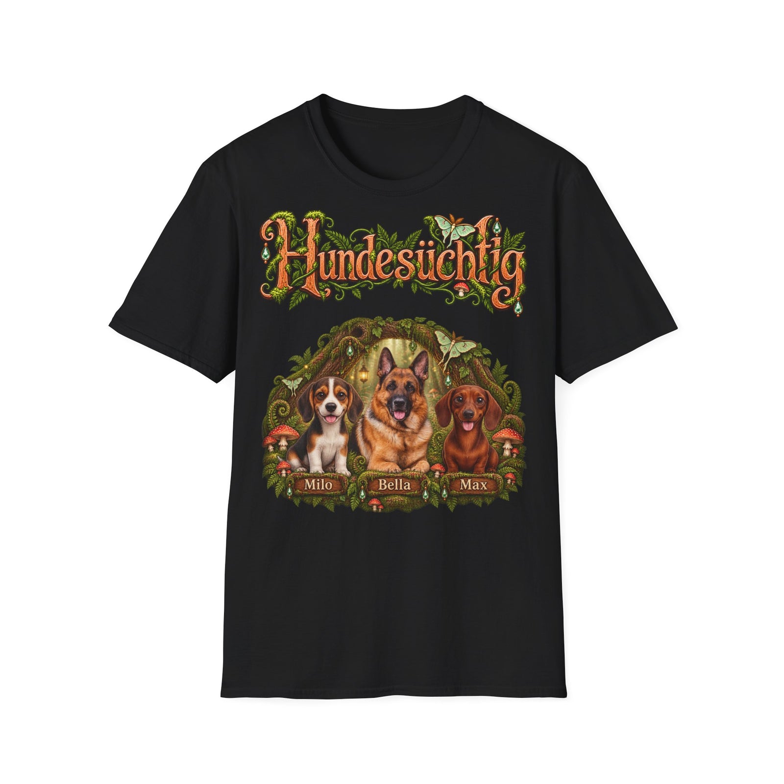 Personalisiertes T-Shirt mit Hunden – Hundesüchtig Zauberwald – Foto 13
