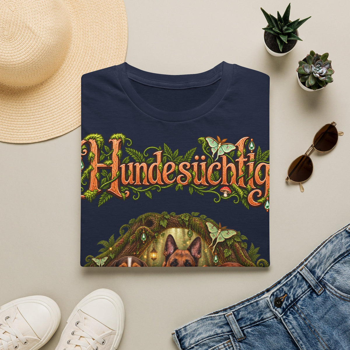 Personalisiertes T-Shirt mit Hunden – Hundesüchtig Zauberwald – Foto 2