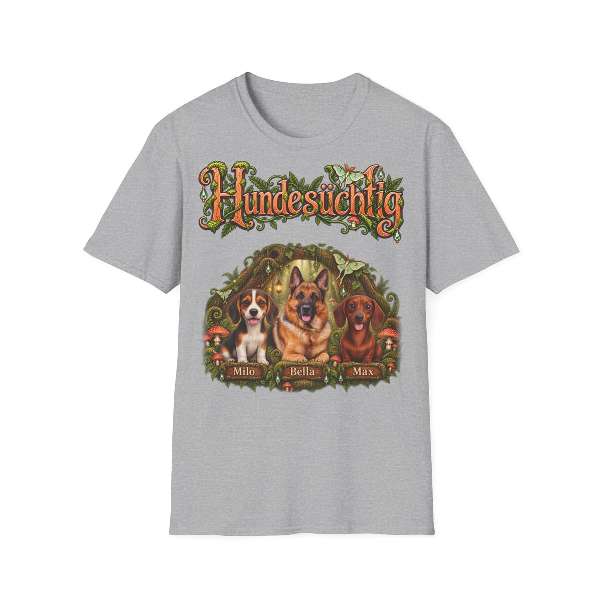Personalisiertes T-Shirt mit Hunden – Hundesüchtig Zauberwald – Foto 7