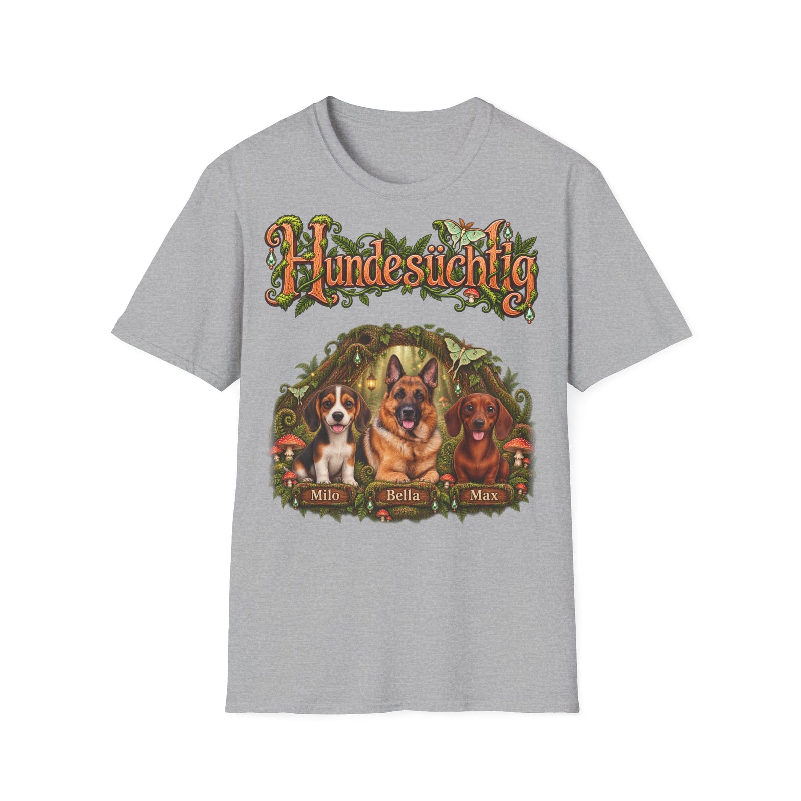 Personalisiertes T-Shirt mit Hunden – Hundesüchtig Zauberwald – Foto 7
