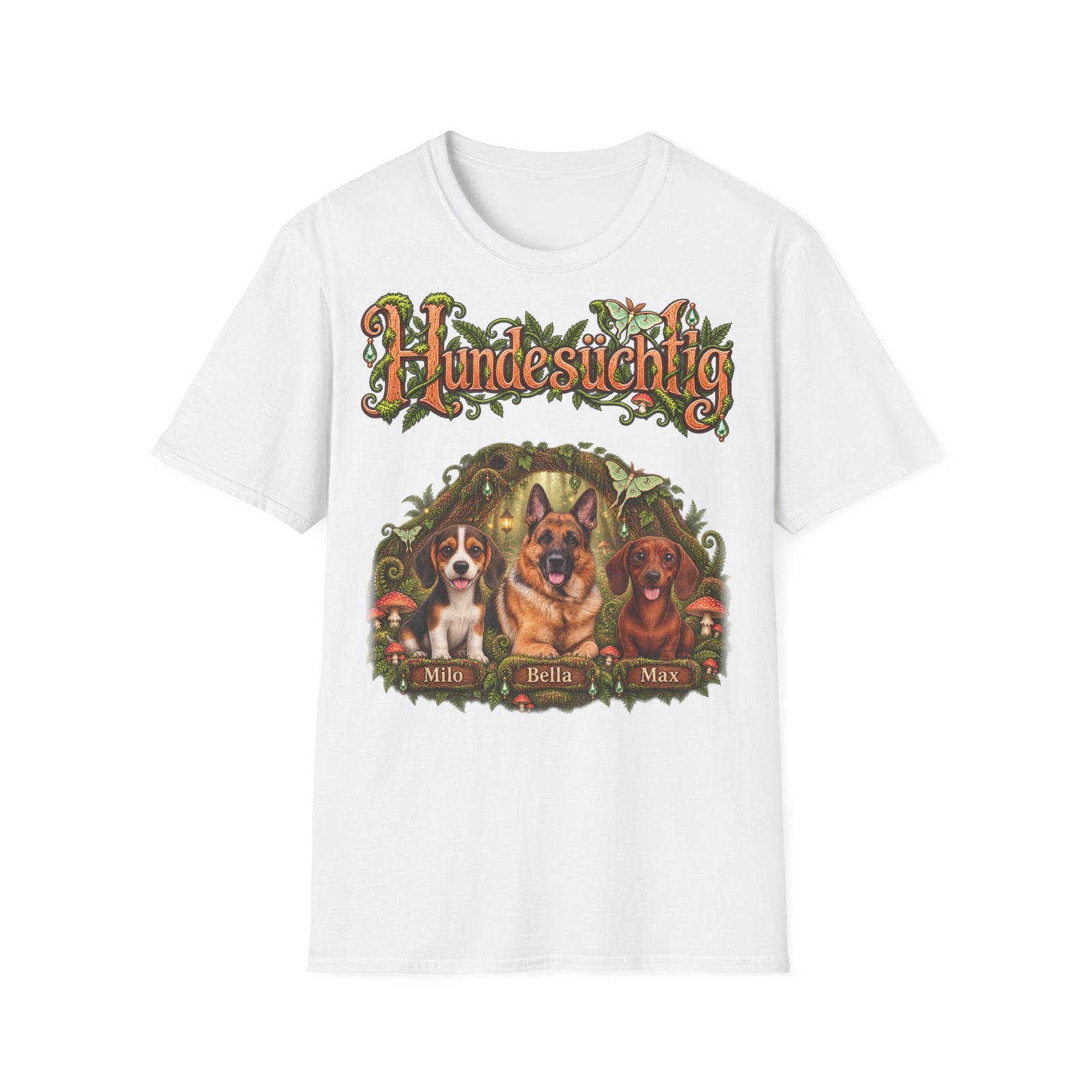 Personalisiertes T-Shirt mit Hunden – Hundesüchtig Zauberwald – Foto 10