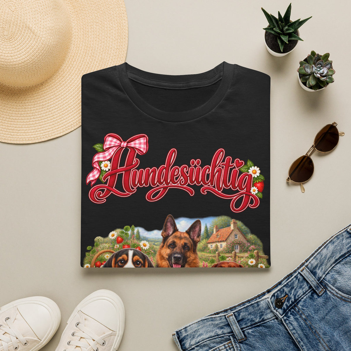 Personalisiertes T-Shirt – Hundesüchtig Erdbeer-Picknick – Foto 14