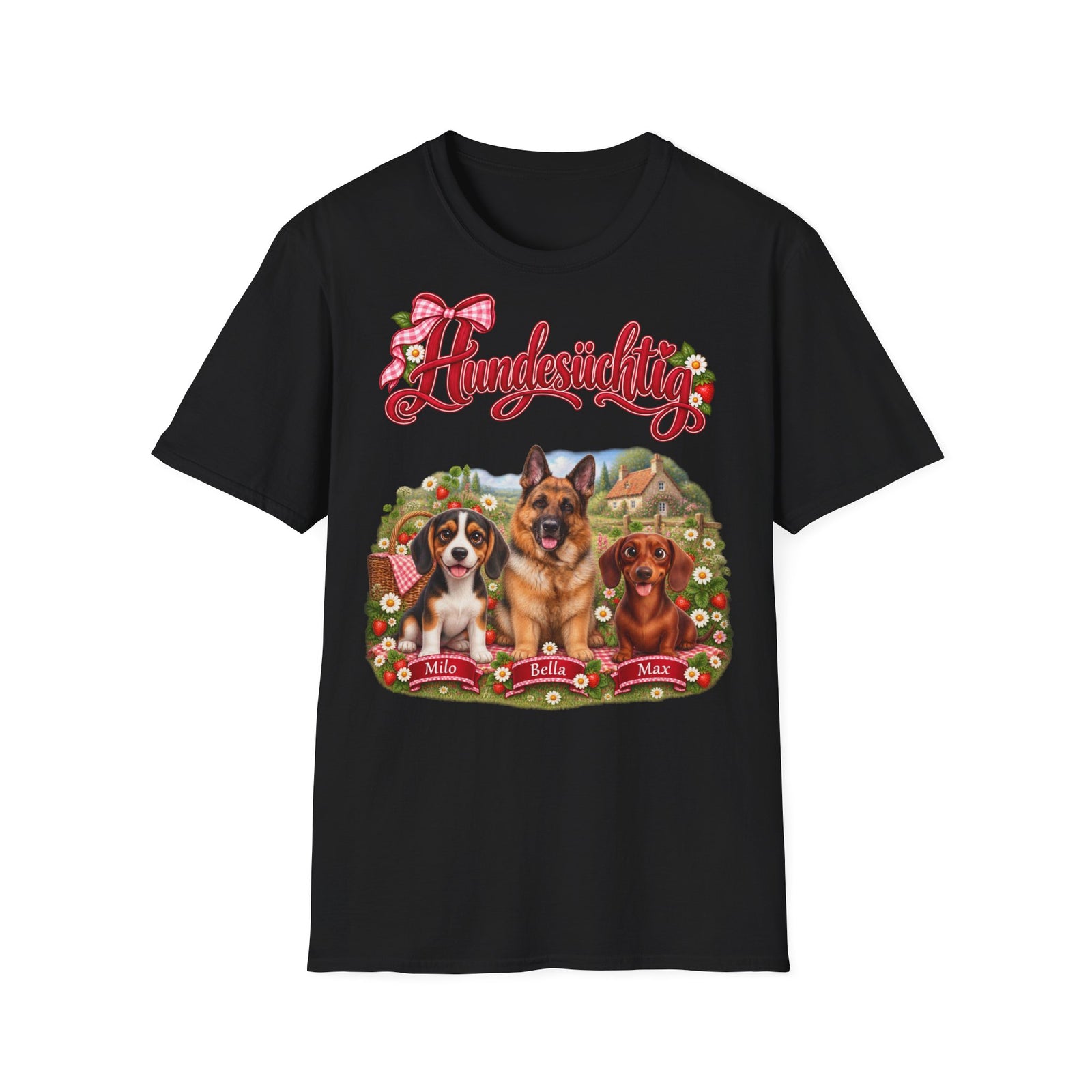 Personalisiertes T-Shirt – Hundesüchtig Erdbeer-Picknick – Foto 13