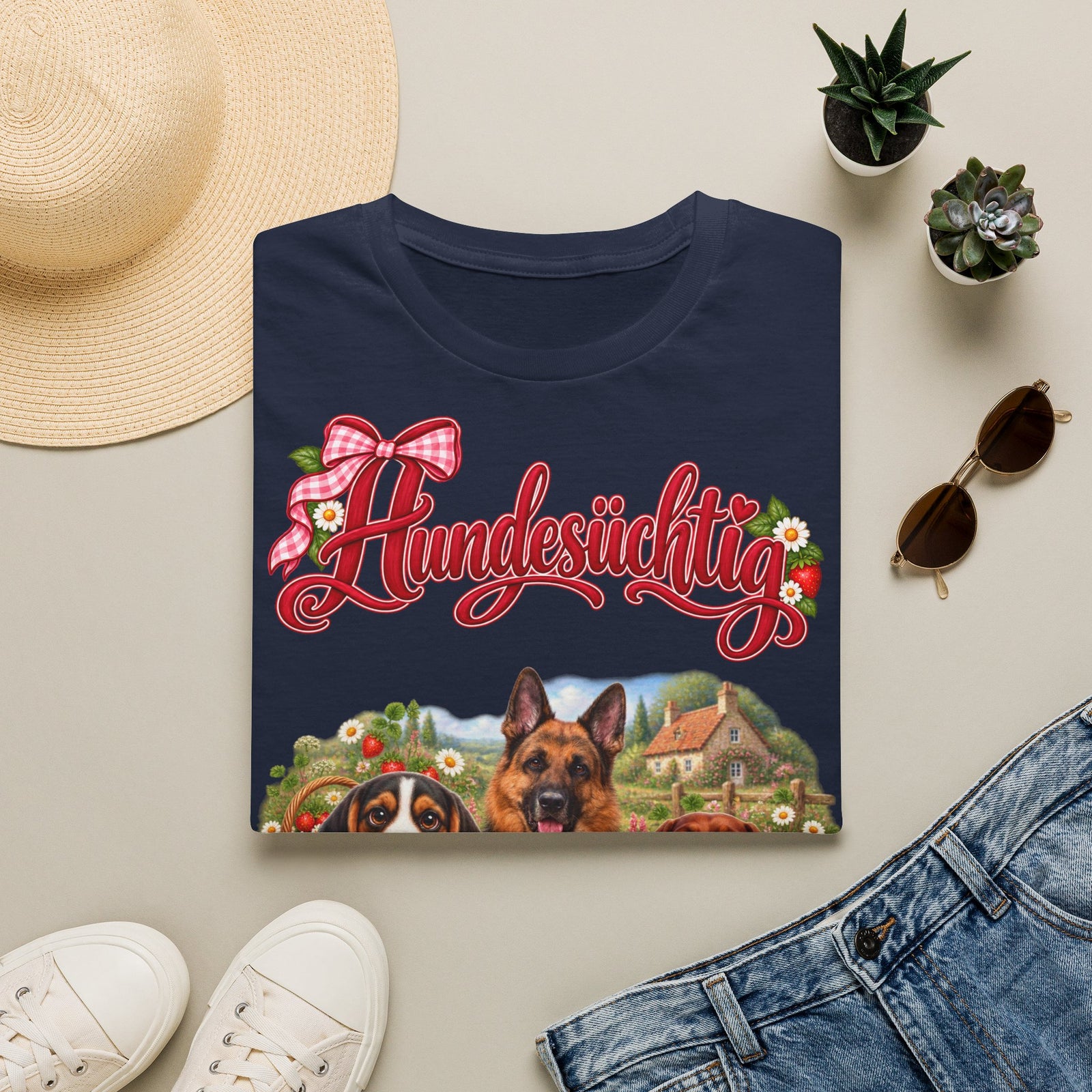 Personalisiertes T-Shirt – Hundesüchtig Erdbeer-Picknick – Foto 2