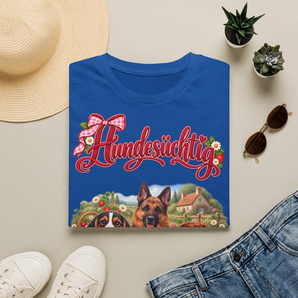 Personalisiertes T-Shirt – Hundesüchtig Erdbeer-Picknick – Foto 5