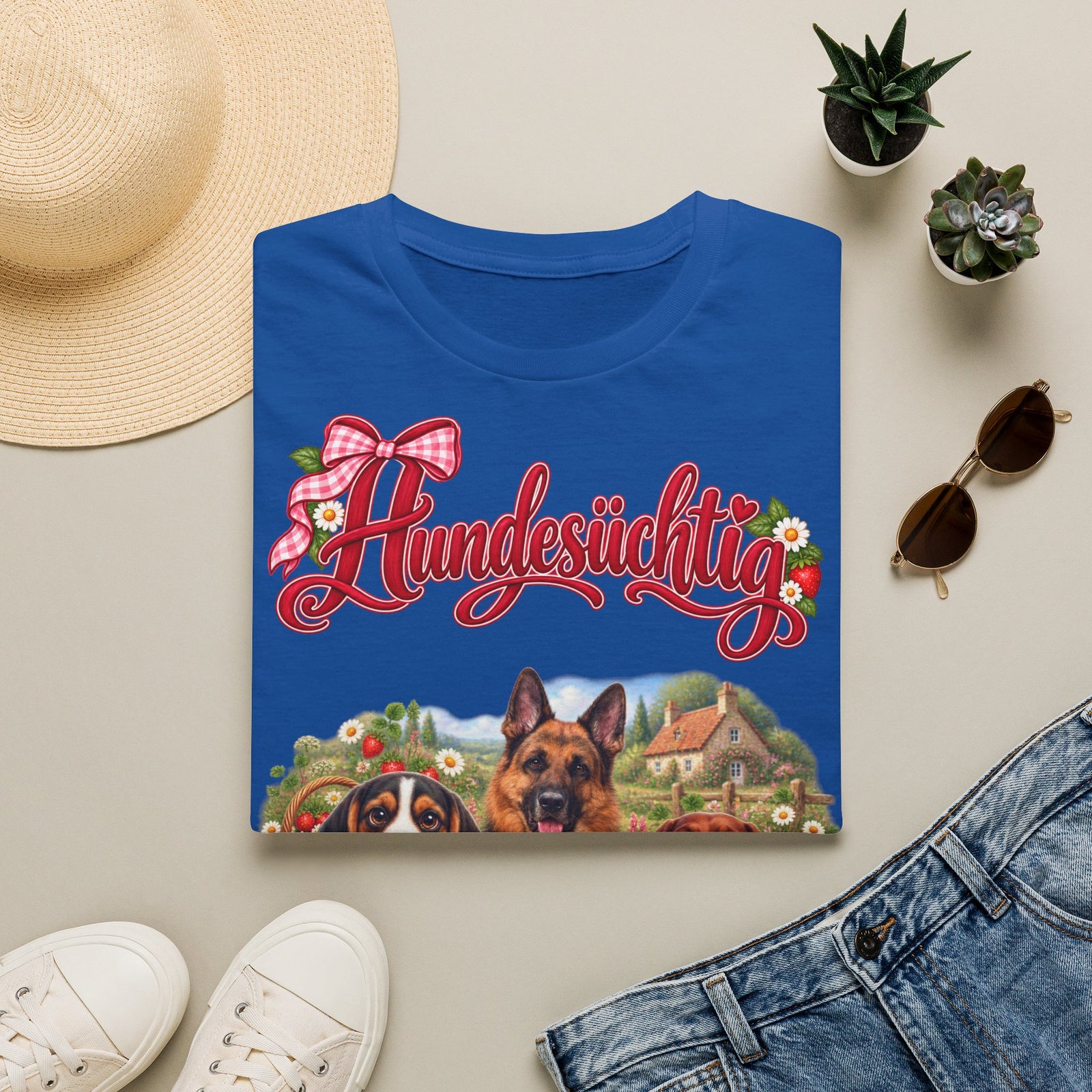 Personalisiertes T-Shirt – Hundesüchtig Erdbeer-Picknick – Foto 5