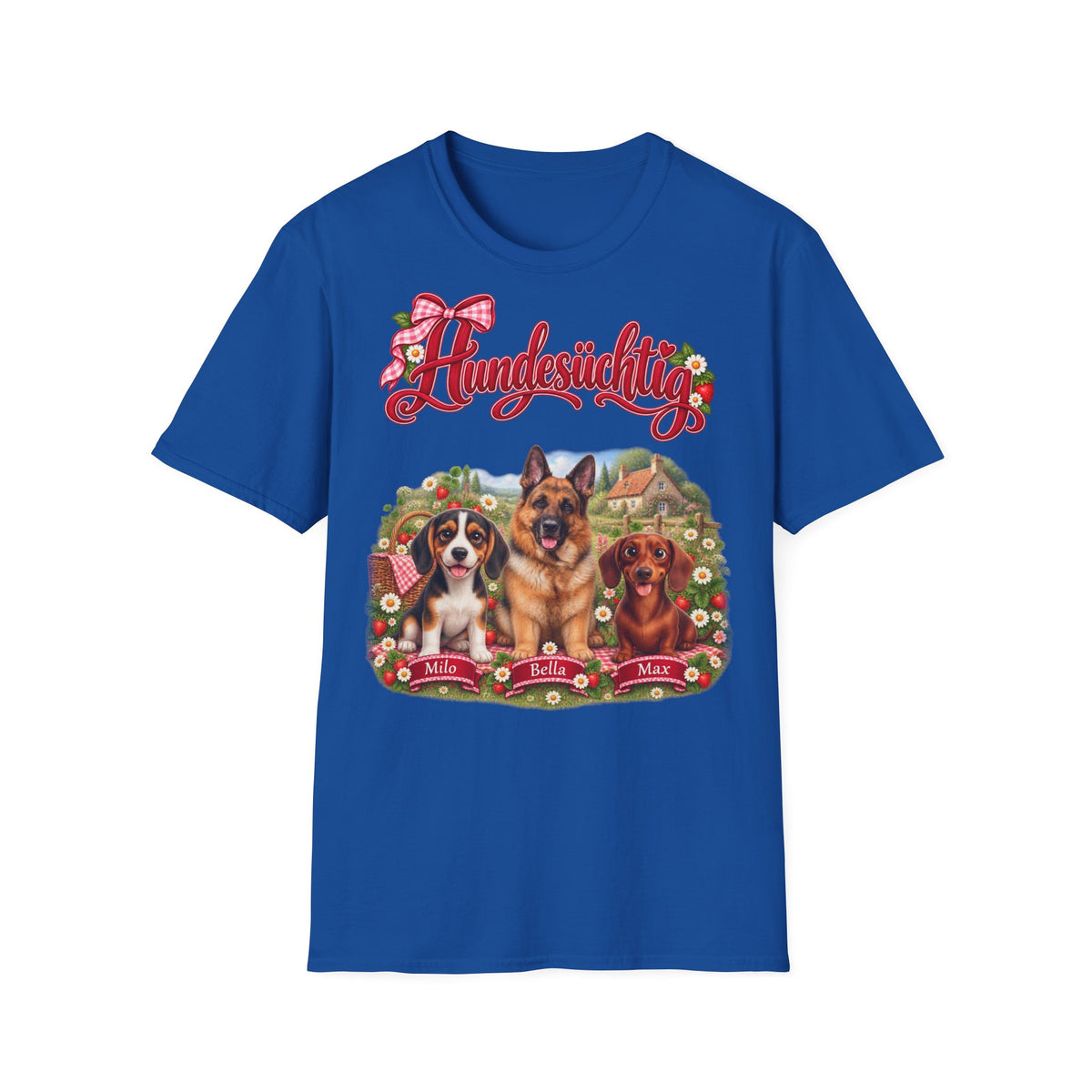 Personalisiertes T-Shirt – Hundesüchtig Erdbeer-Picknick – Foto 4